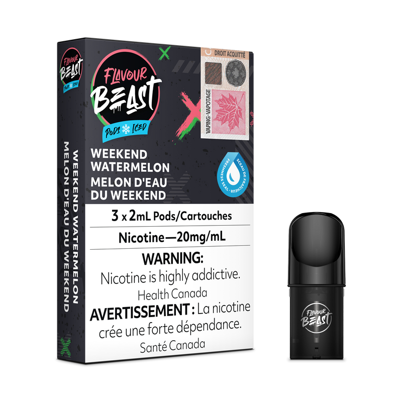 Flavour Beast Flow Pods - Weekend Watermelon Iced (EXCISE TAXED) (Compatible With STLTH)