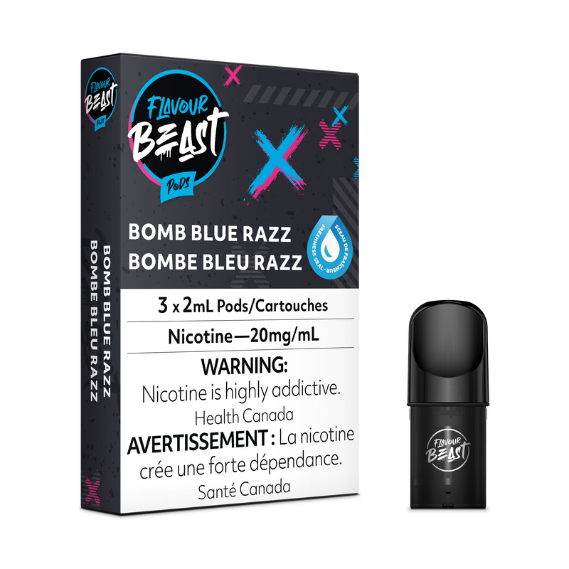 Flavour Beast Flow Pods - Bomb Blue Razz (EXCISE TAXED) (Compatible With STLTH)