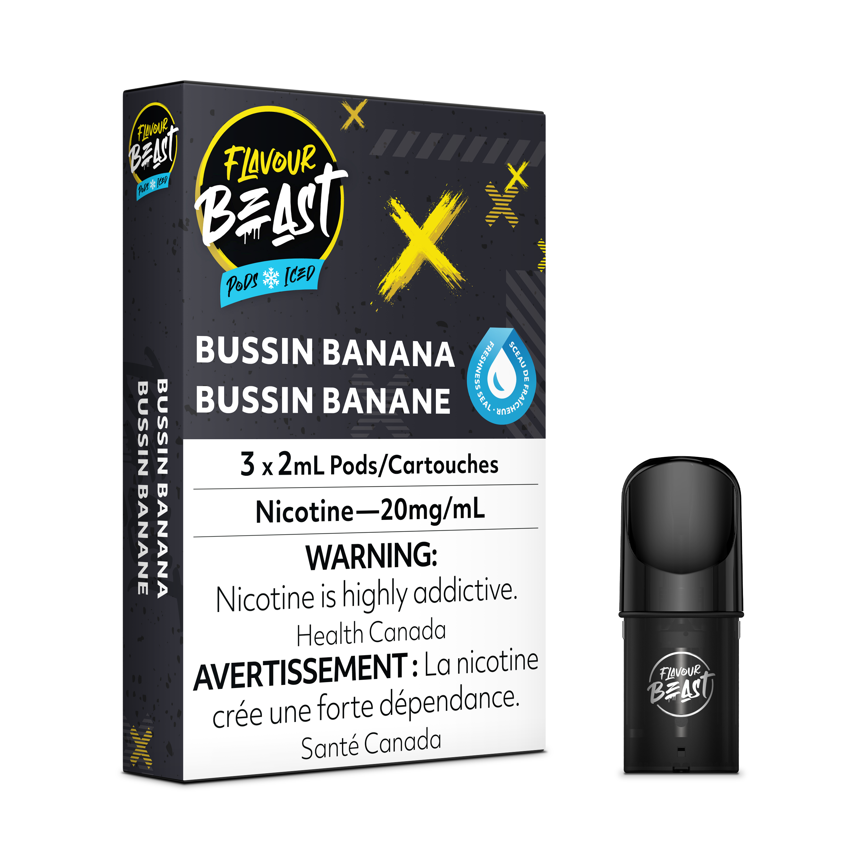 Flavour Beast Flow Pods - Bussin Banana Iced (Compatible With STLTH) (FEDERAL)