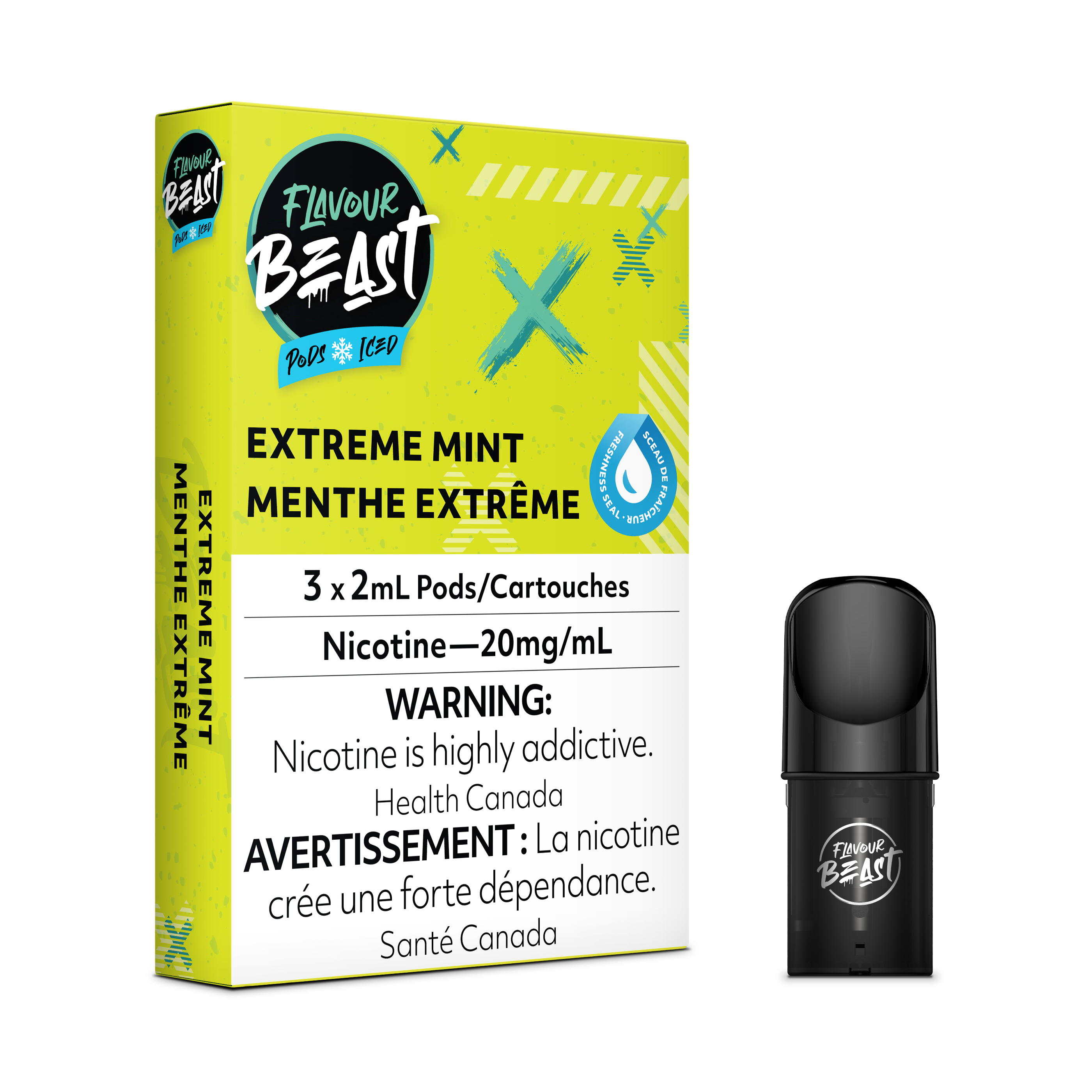 Flavour Beast Flow Pods - Extreme Mint Iced (Compatible With STLTH) (FEDERAL)