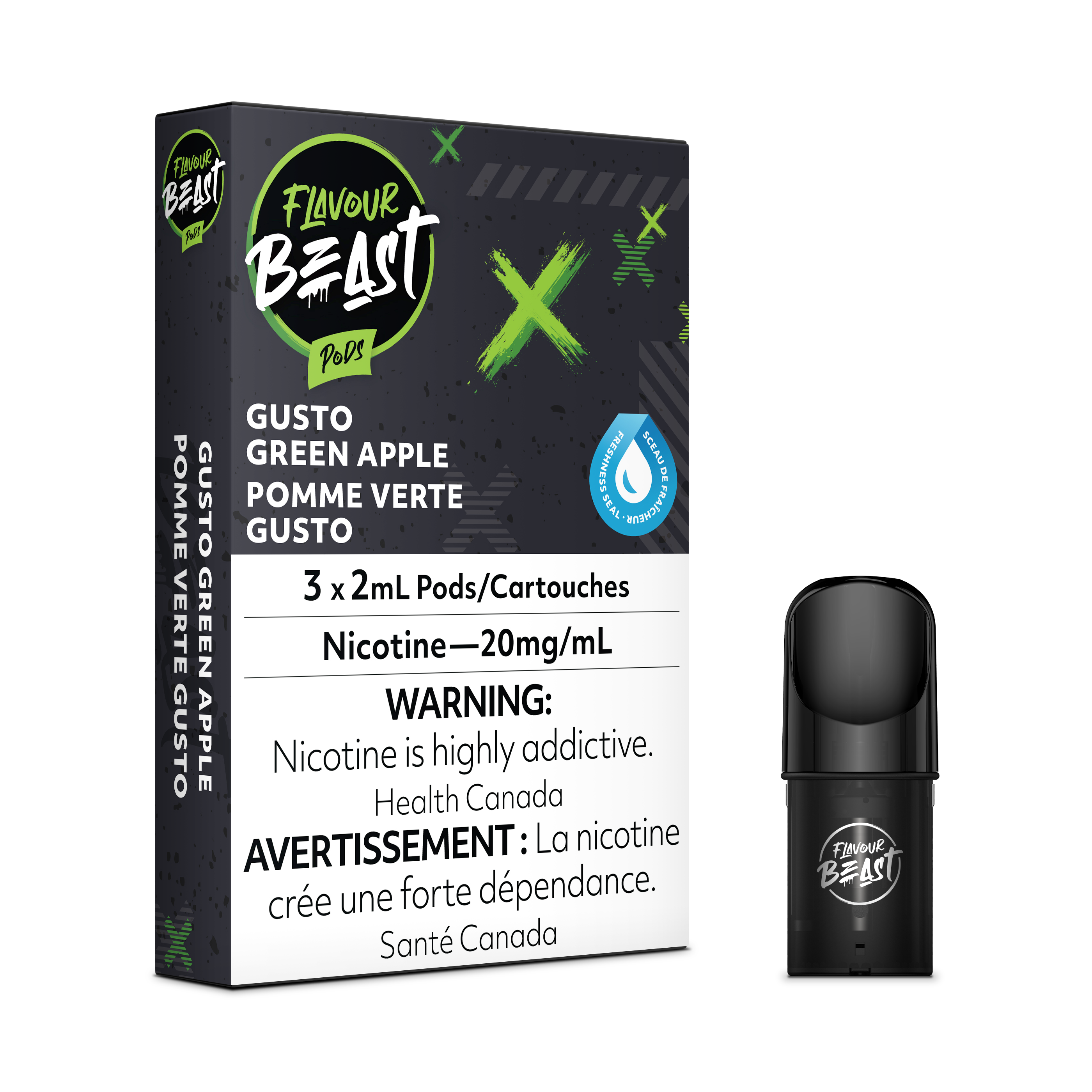Flavour Beast Flow Pods - Gusto Green Apple (FEDERAL) (Compatible With STLTH)