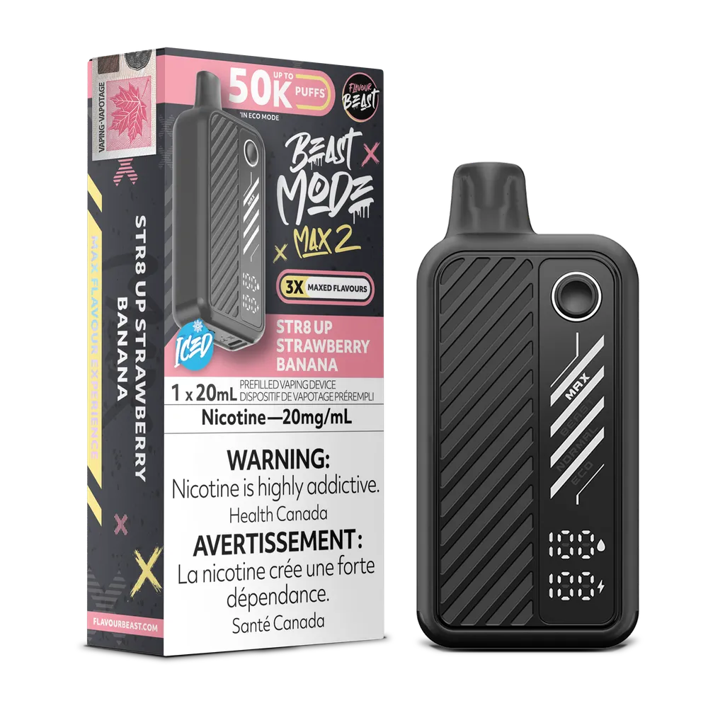 STR8 UP Strawberry Banana Iced Flavour Beast Mode Max 2 - Disposable 50K