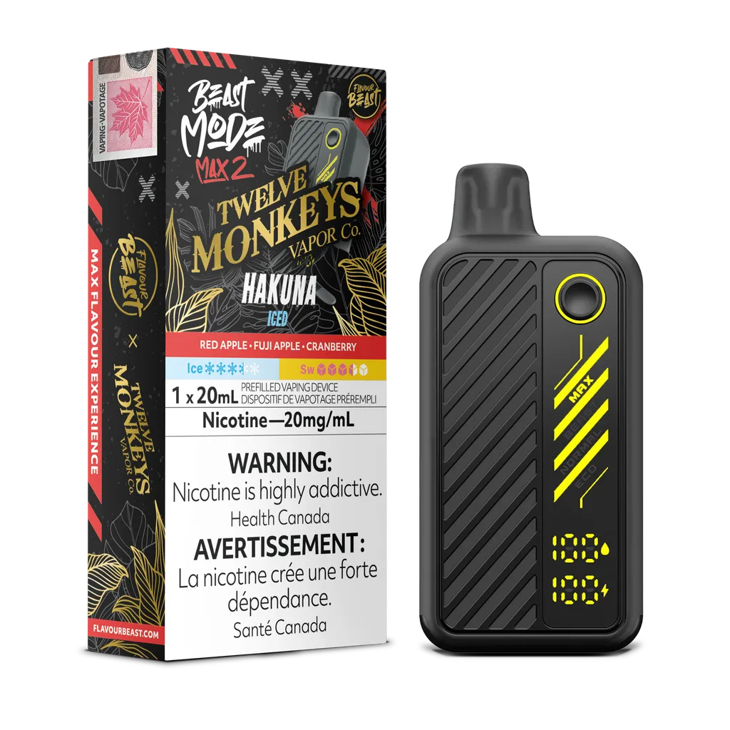 Hakuna Iced Twelve Monkeys x Flavour Beast Mode Max 2 - Disposable 50K