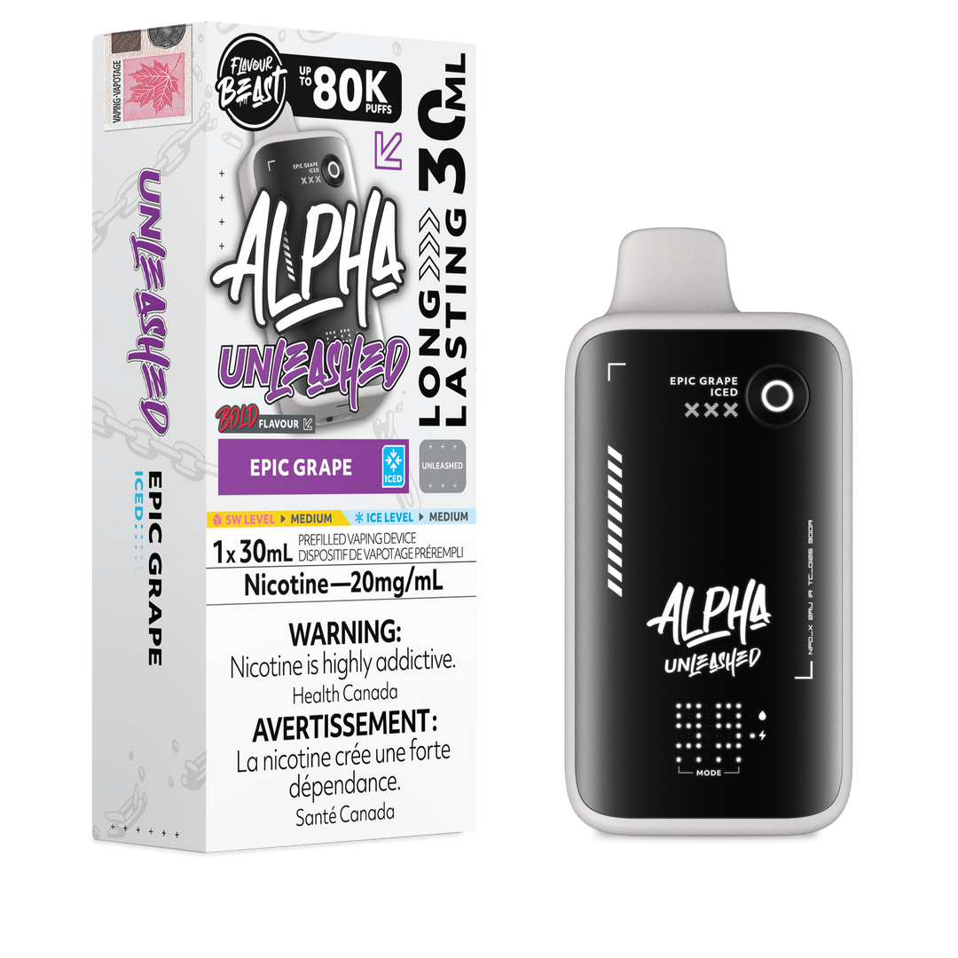 Epic Grape Iced Flavour Beast Alpha Unleashed - Disposable Vape 80K