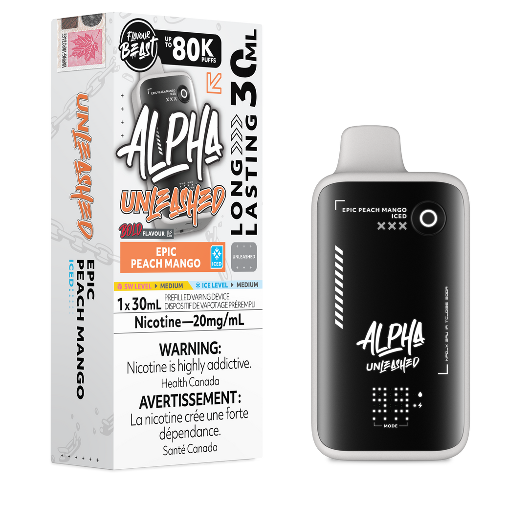 Epic Peach Mango Iced Flavour Beast Alpha Unleashed - Disposable Vape 80K