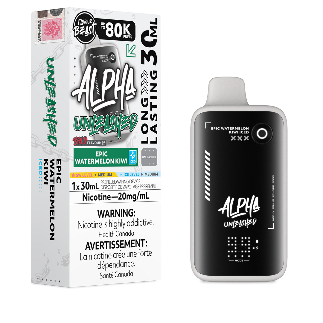 Epic Watermelon Kiwi Iced Flavour Beast Alpha Unleashed - Disposable Vape 80K