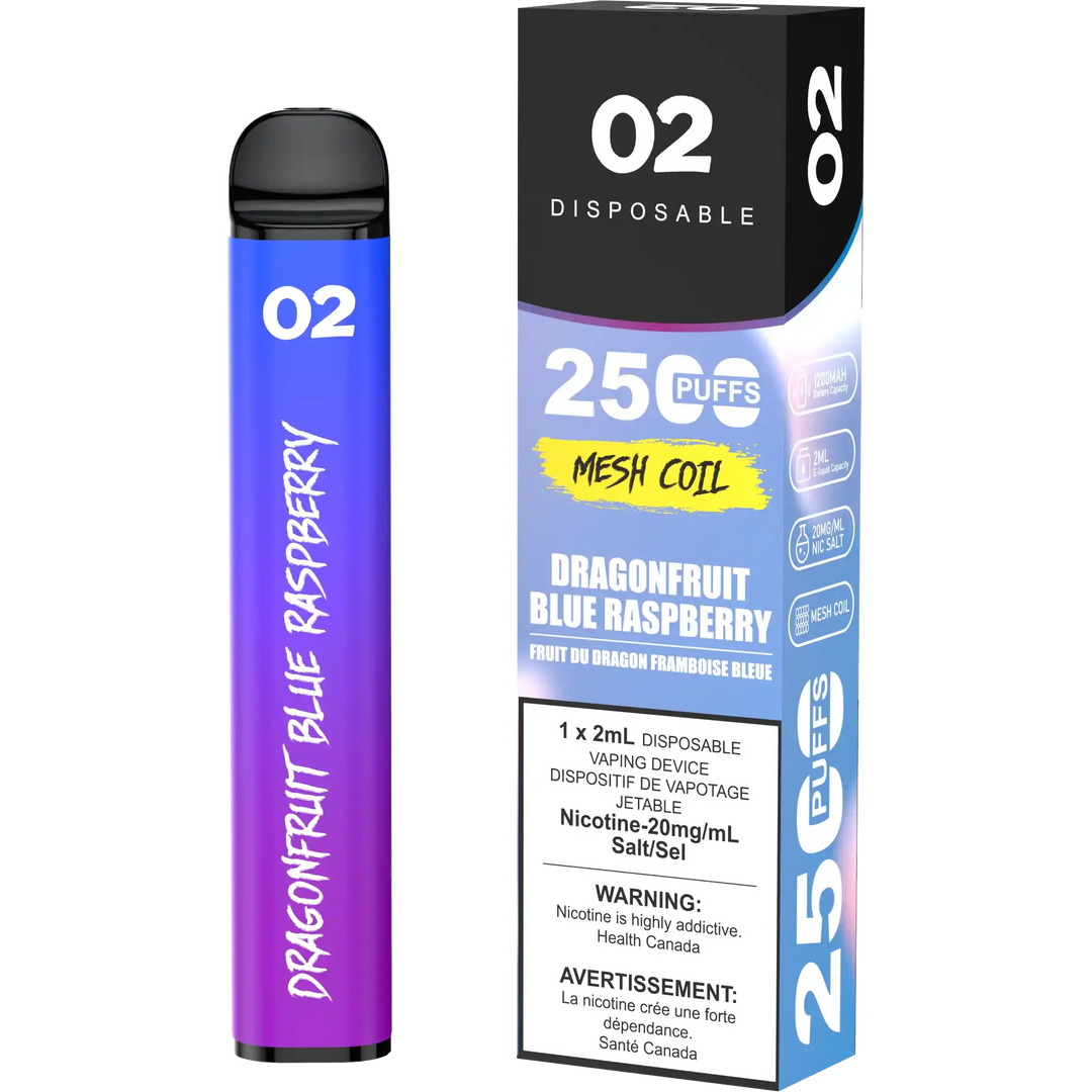 Dragonfruit Blue Raspberry O2 - Disposable 2.5K