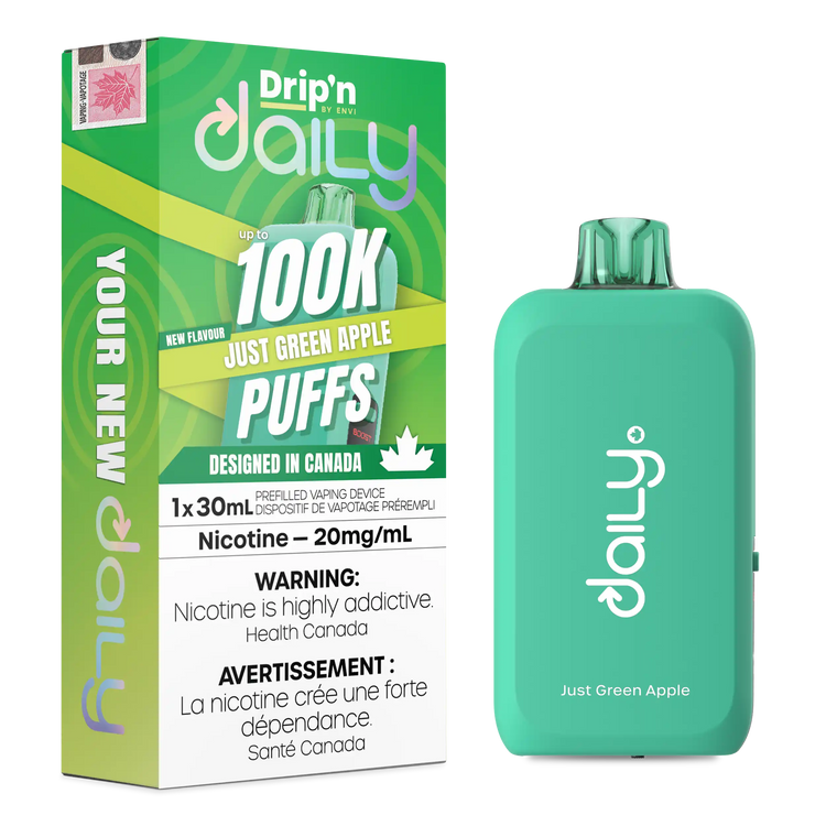 Just Green Apple Drip'N Daily 30mL - Disposable Vape 100K