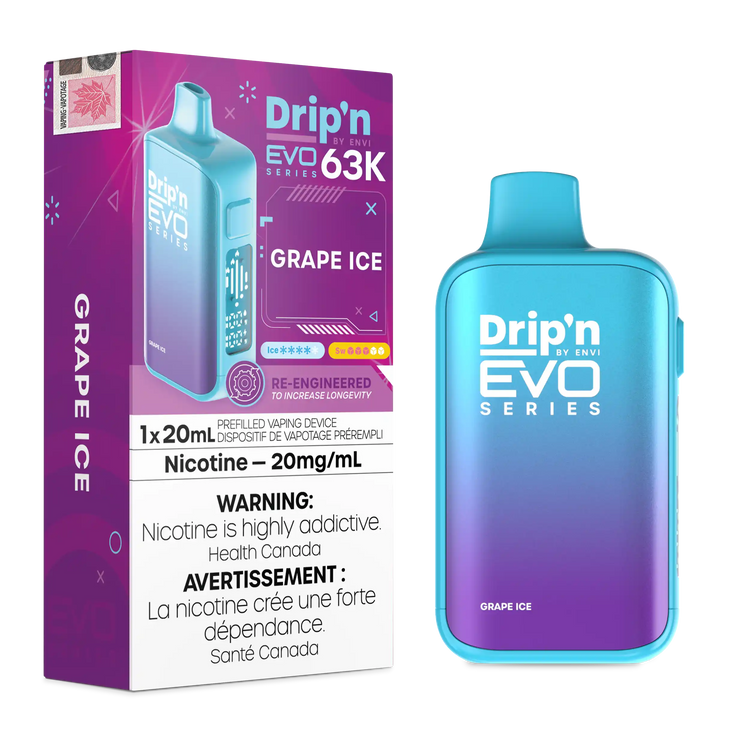 Grape Ice Drip'n by Envi EVO 63K - Disposable Vape