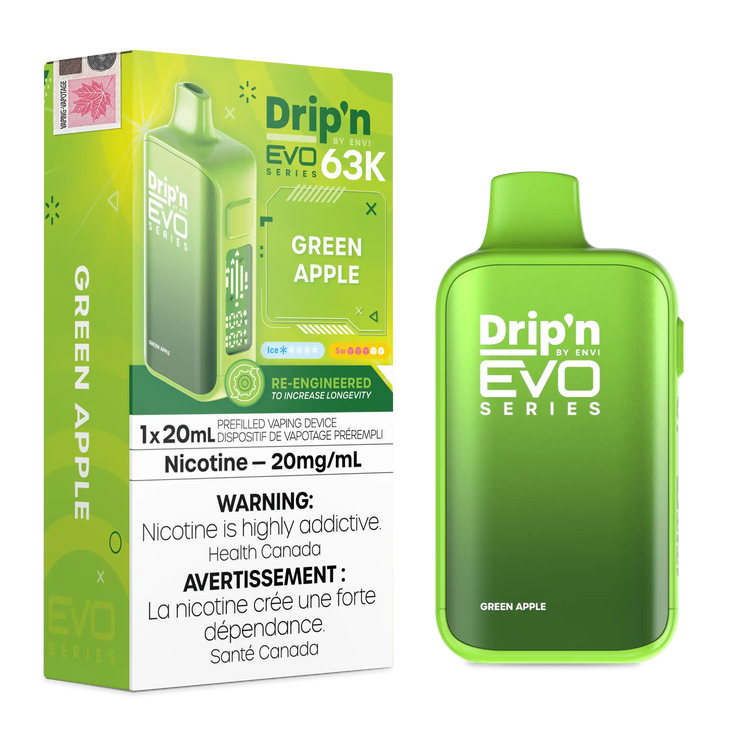 Green Apple Drip'n by Envi EVO 63K - Disposable Vape