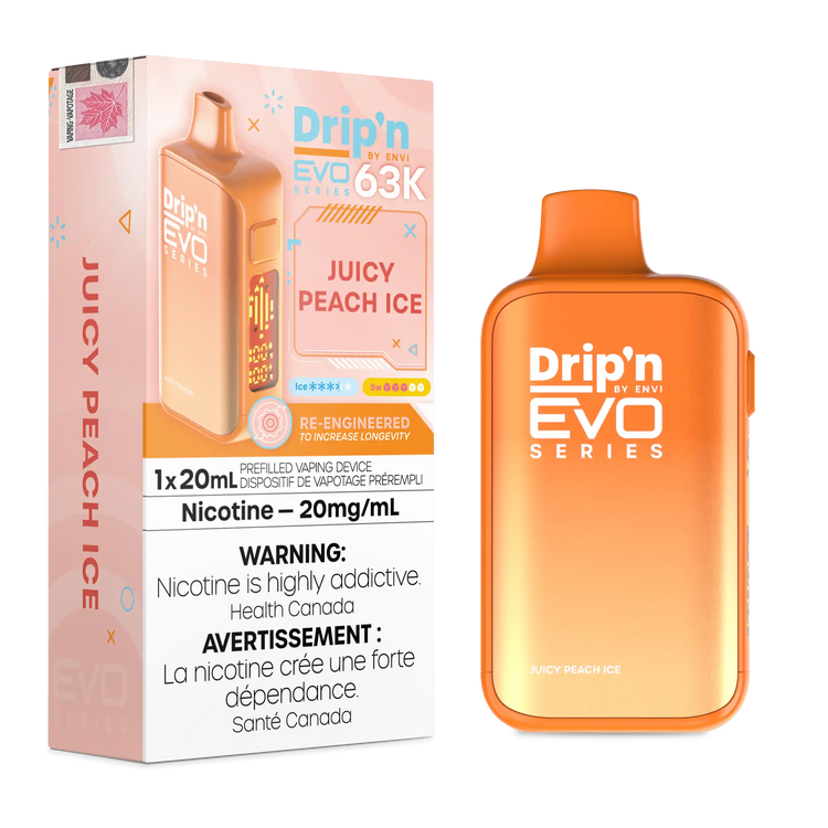 Juicy Peach Ice Drip'n by Envi EVO 63K - Disposable Vape