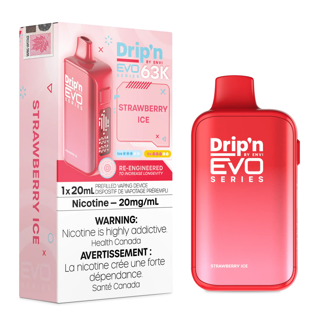 Strawberry Ice Drip'n by Envi EVO 63K - Disposable Vape-Canada