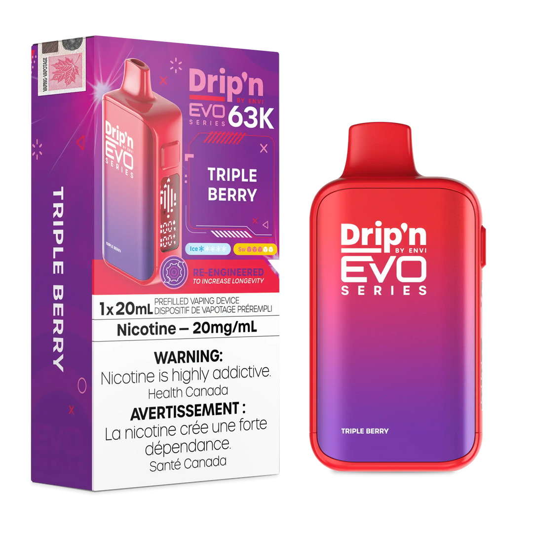 Triple Berry Drip'n by Envi EVO 63K - Disposable Vape-Canada