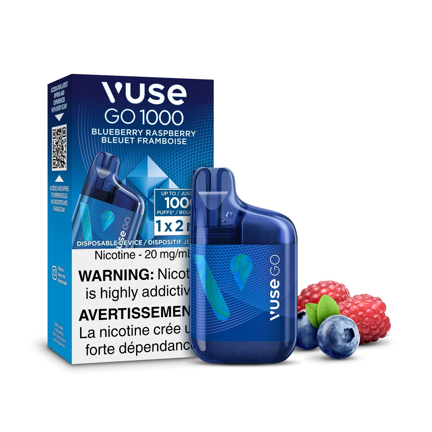 vuse vape how many puffs elfbar elfa master akku Vuse GO 1000 – Berry Watermelon – 20mg/ml main image 0