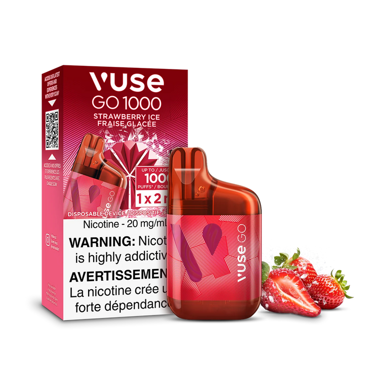 Strawberry Ice Vuse GO 1000 - Disposable Vape