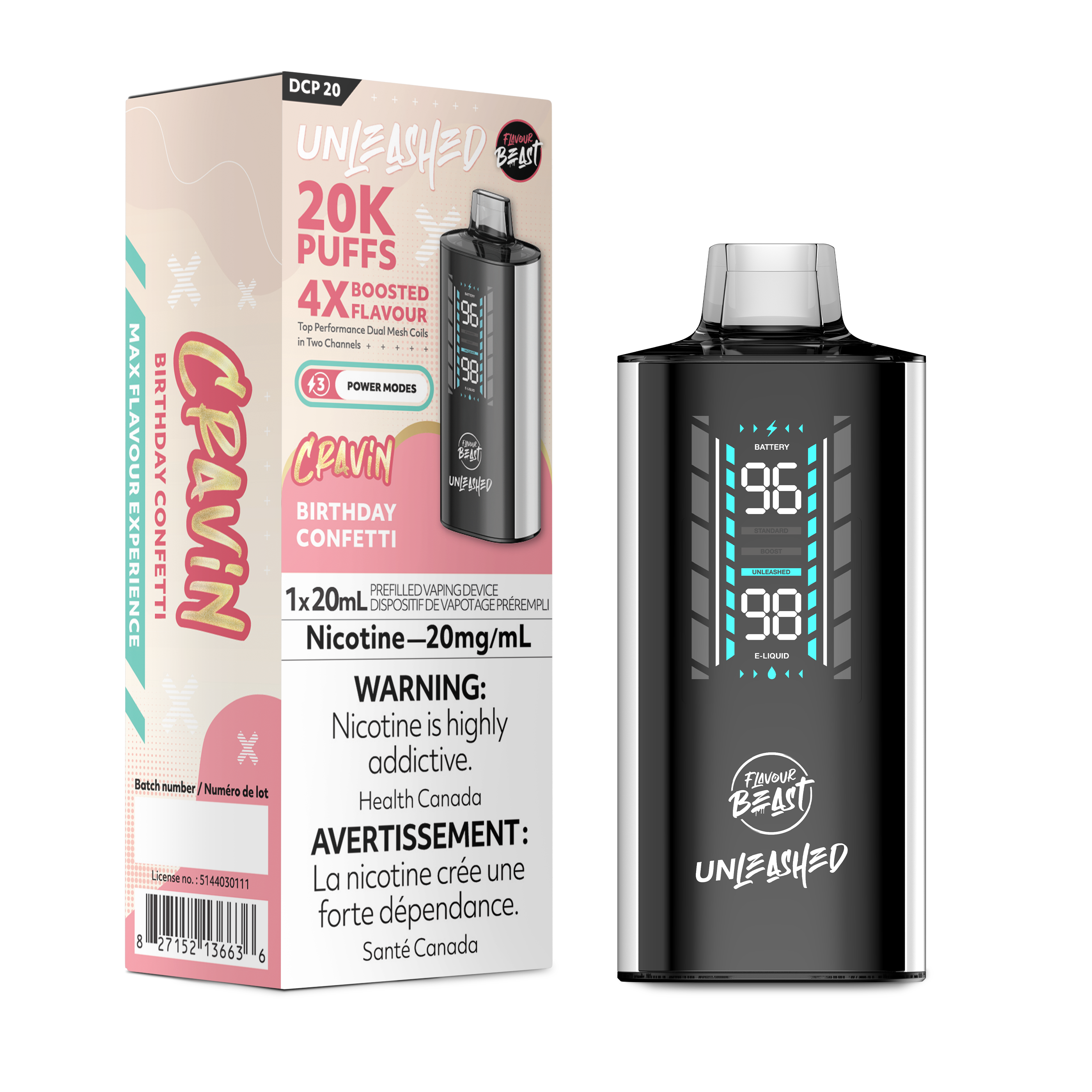 Flavour Beast Unleashed DCP - Disposable E-Cig (PROVINCIAL) (20k Puffs)