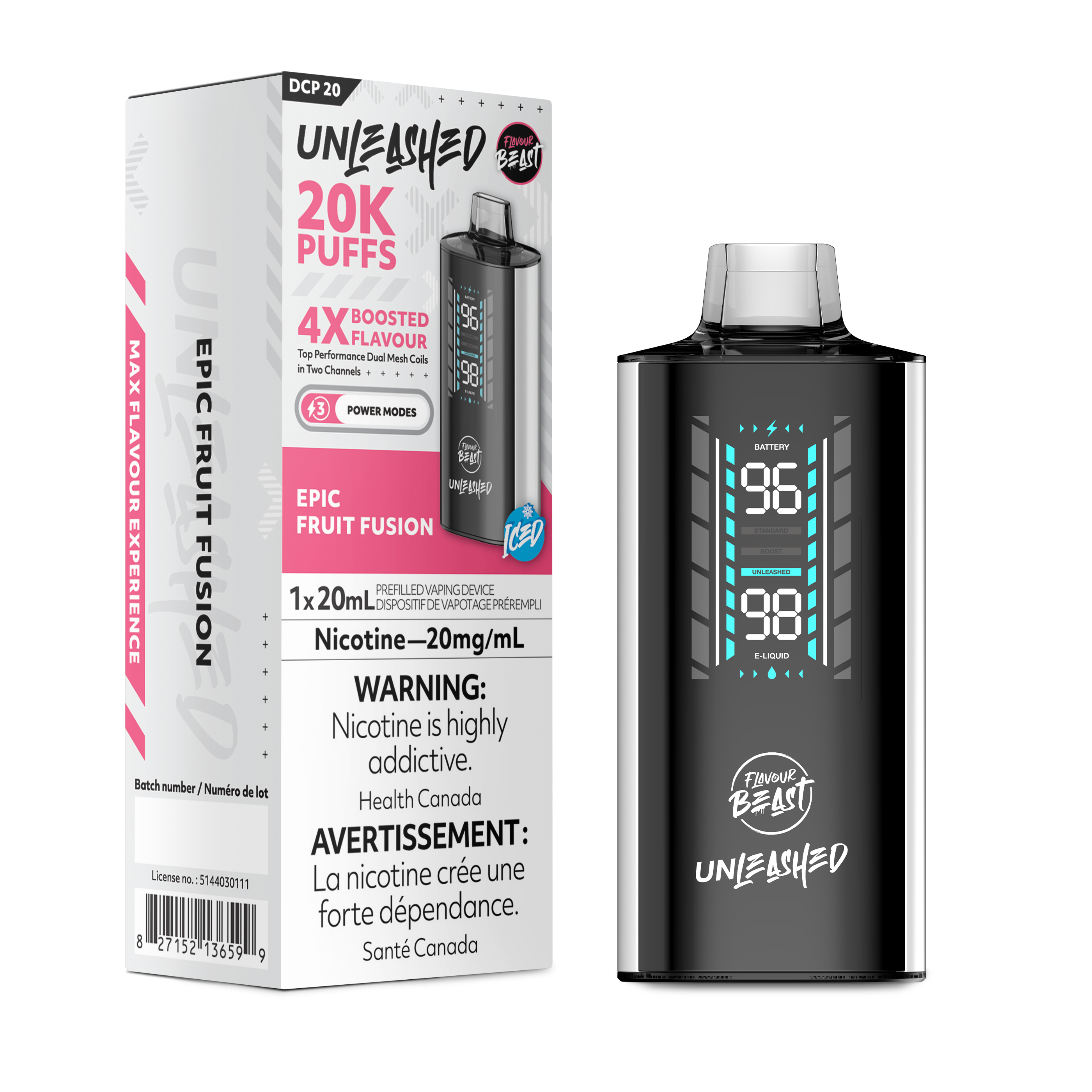 Flavour Beast Unleashed DCP - Disposable E-Cig (PROVINCIAL) (20k Puffs)