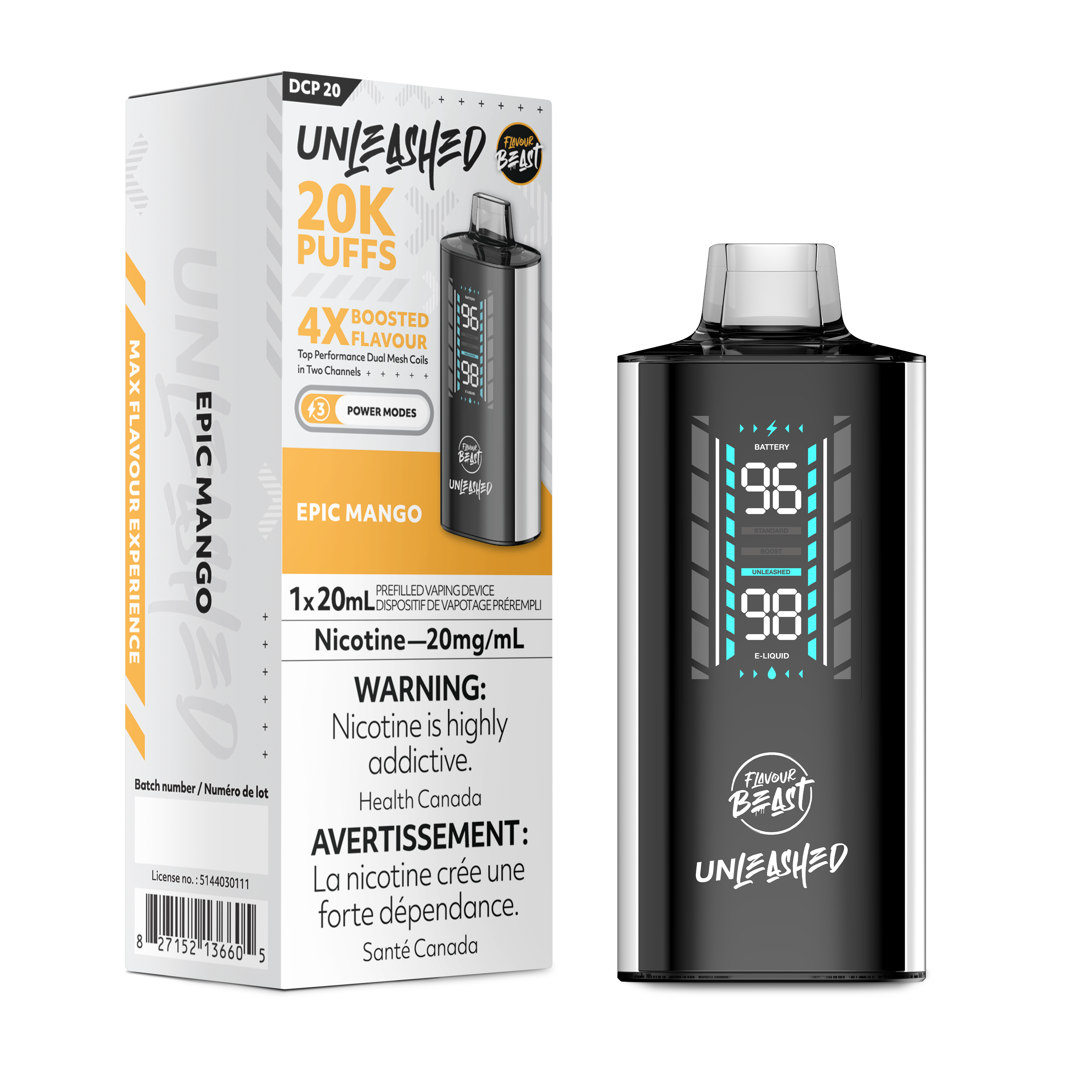 Flavour Beast Unleashed DCP - Disposable E-Cig (PROVINCIAL) (20k Puffs)