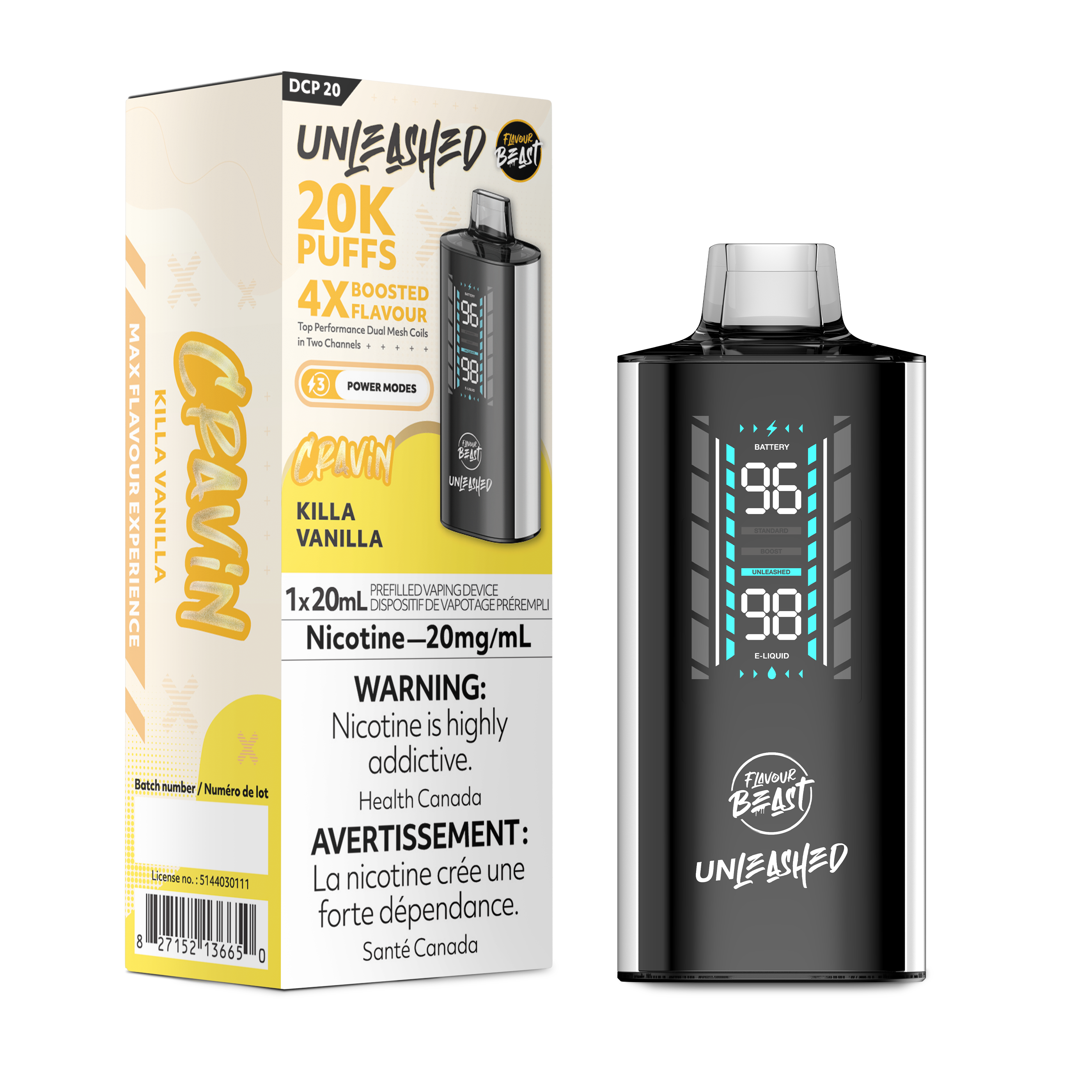 Flavour Beast Unleashed DCP - Disposable E-Cig (PROVINCIAL) (20k Puffs)