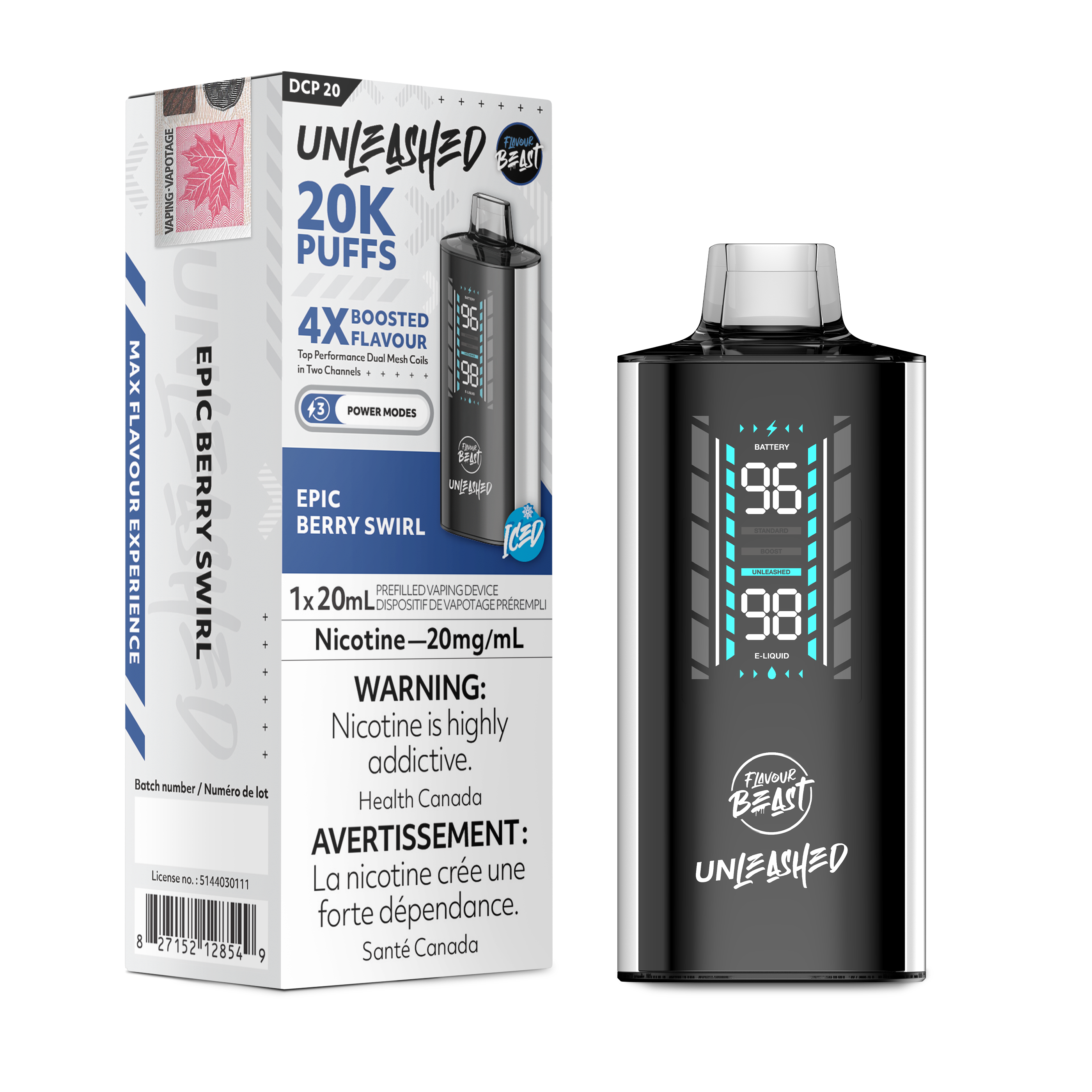 Flavour Beast Unleashed DCP - Disposable E-Cig (PROVINCIAL) (20k Puffs)