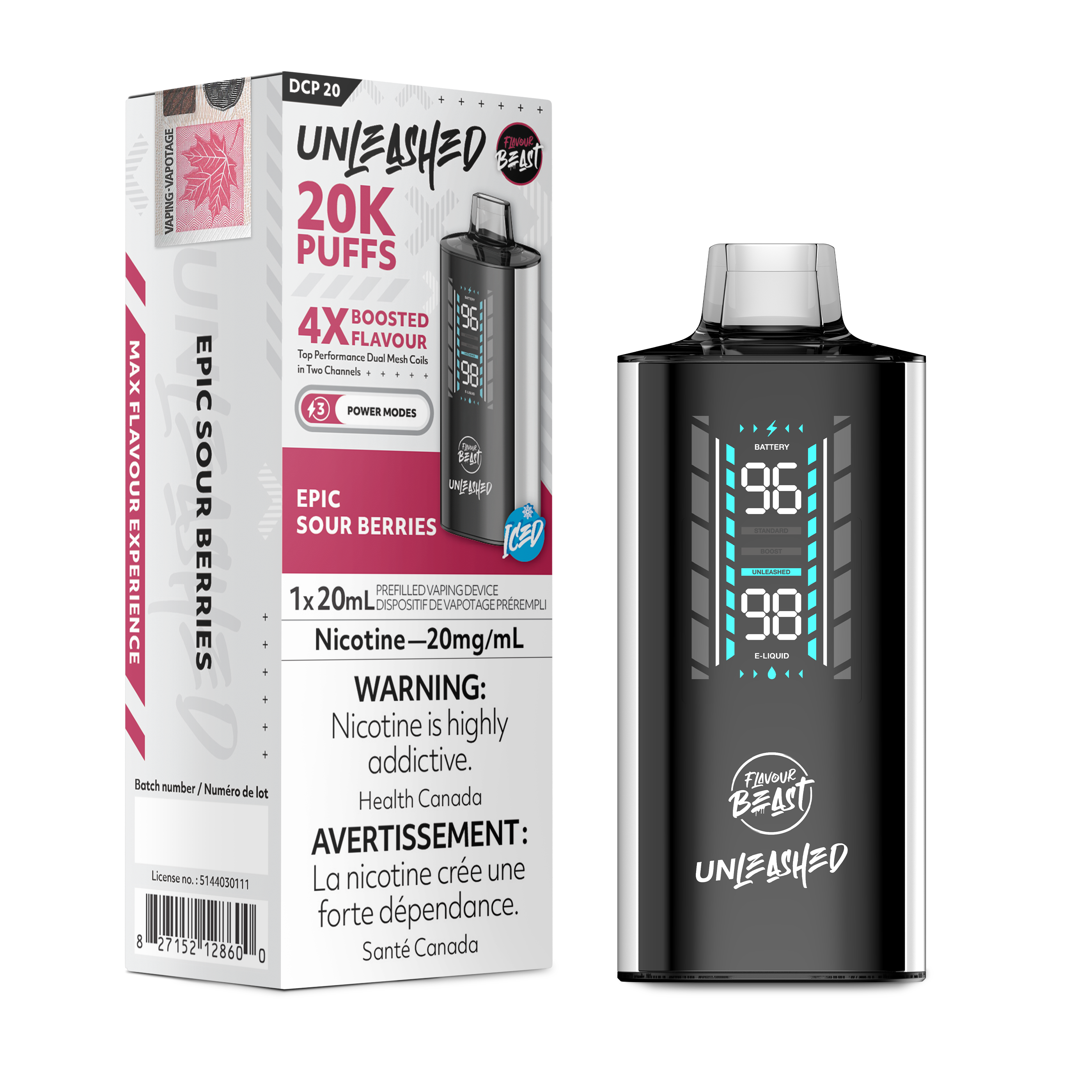 Flavour Beast Unleashed DCP - Disposable E-Cig (PROVINCIAL) (20k Puffs)