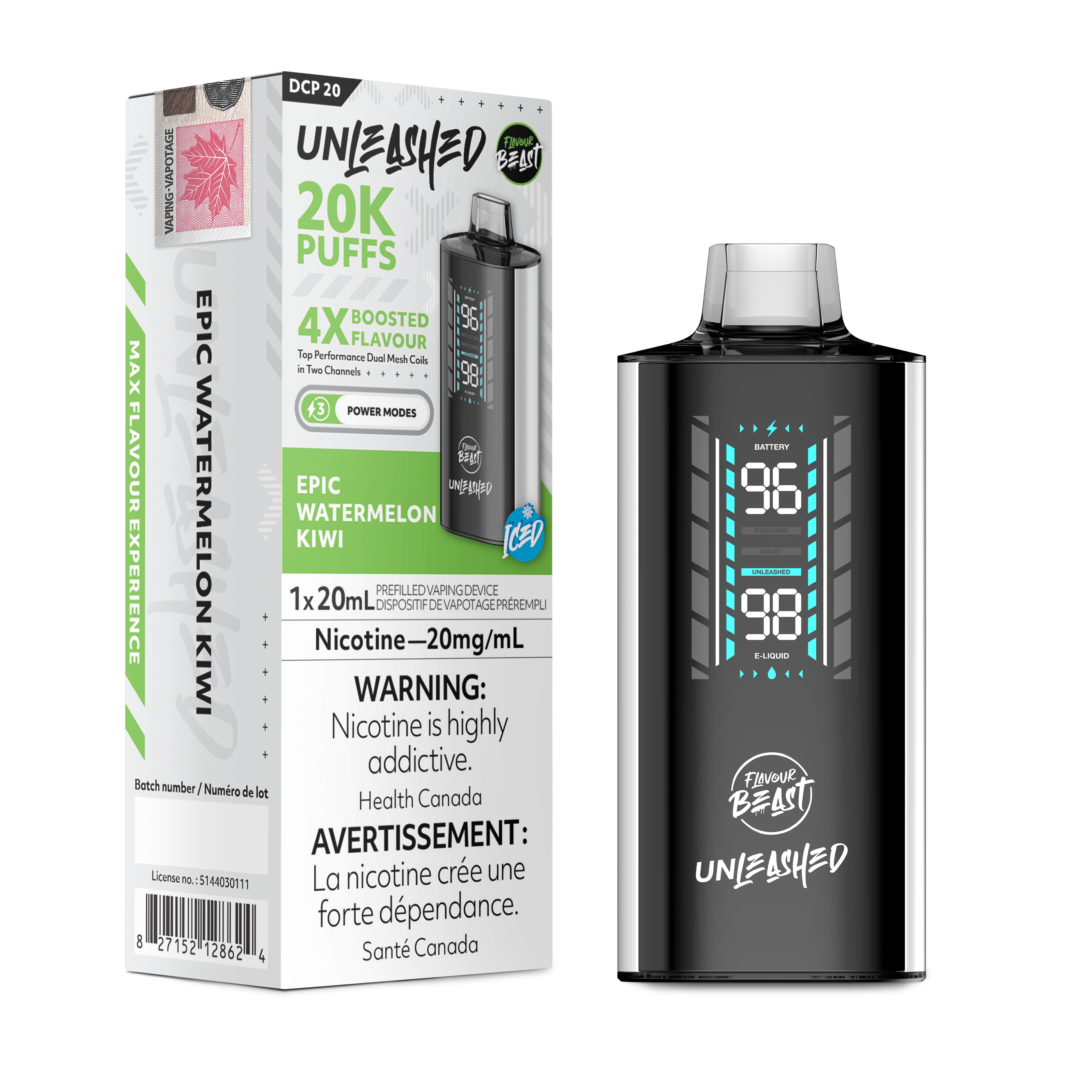 Flavour Beast Unleashed DCP - Disposable E-Cig (PROVINCIAL) (20k Puffs)