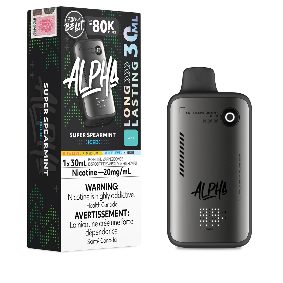 Super Spearmint Iced Flavour Beast Alpha - Disposable Vape 80K