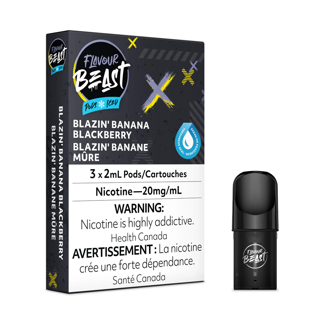 Flavour Beast Flow Pods - Blazin Banana Blackberry Iced (Compatible With STLTH)