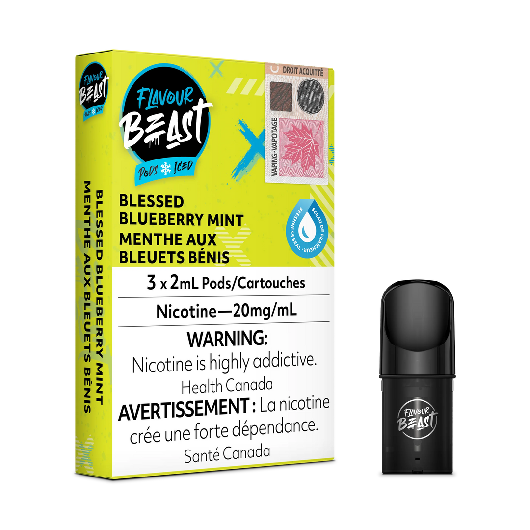 Flavour Beast Flow Pods - Blessed Blueberry Mint Iced (Compatible With STLTH)