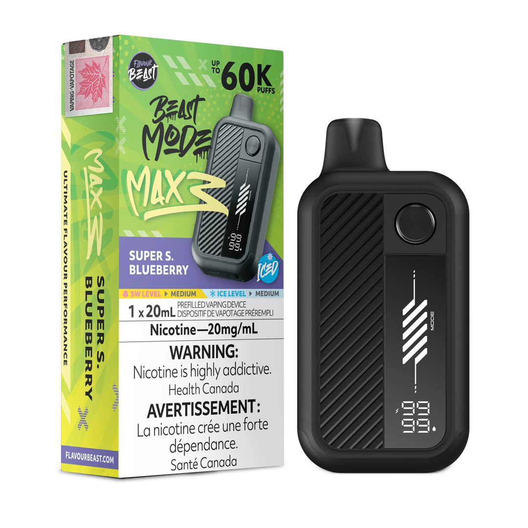 Super S. Blueberry Iced Flavour Beast Mode Max 3 - Disposable Vape 60K by FLAVOUR BEAST