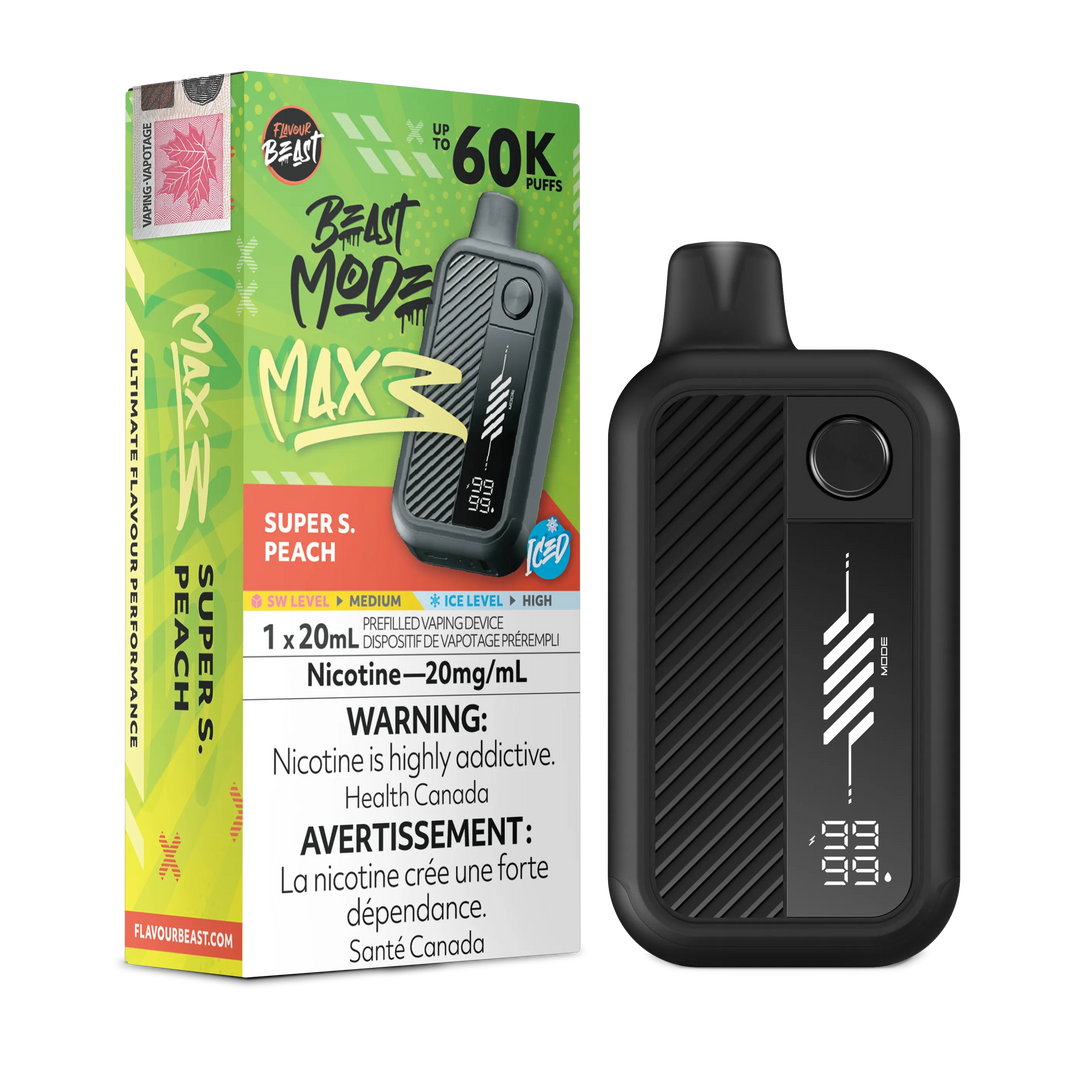 Super S. Peach Iced Flavour Beast Mode Max 3 - Disposable Vape 60K by FLAVOUR BEAST