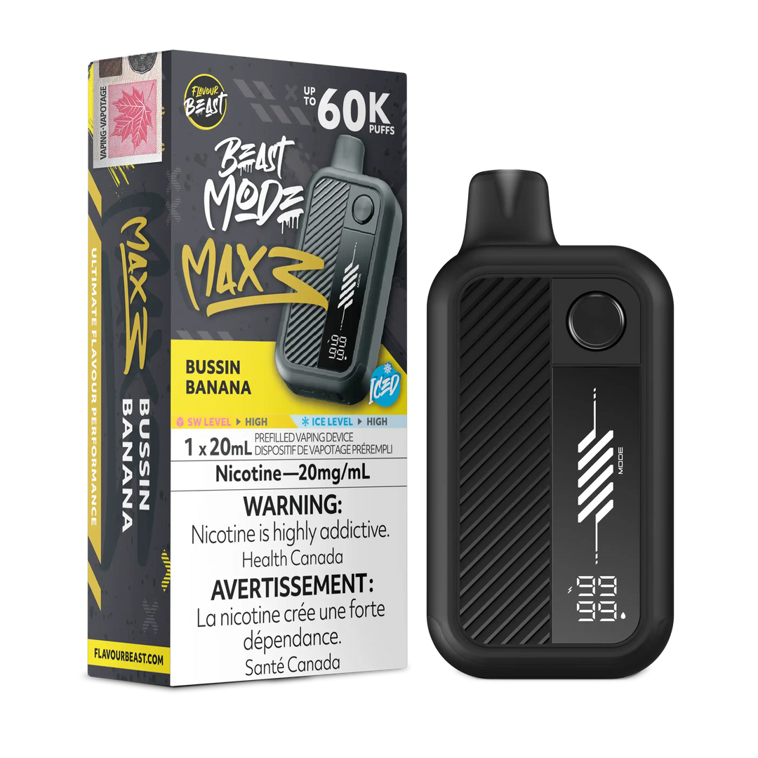 Bussin Banana Iced Flavour Beast Mode Max 3 - Disposable Vape 60K