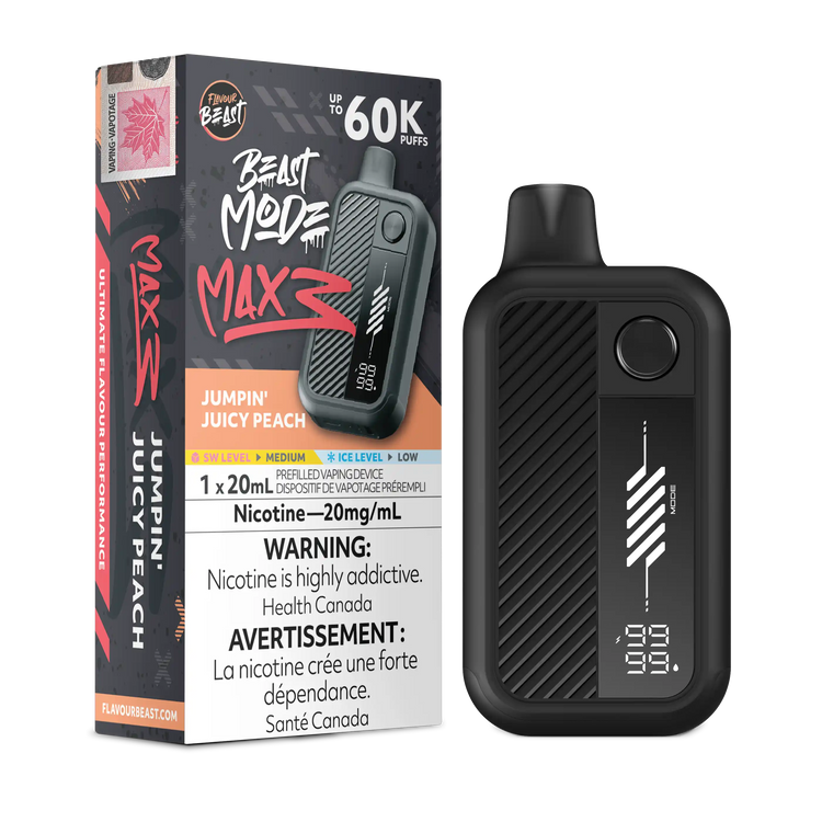 Frizzy Peach Iced Flavour Beast Mode Max 3 - Disposable Vape 60K