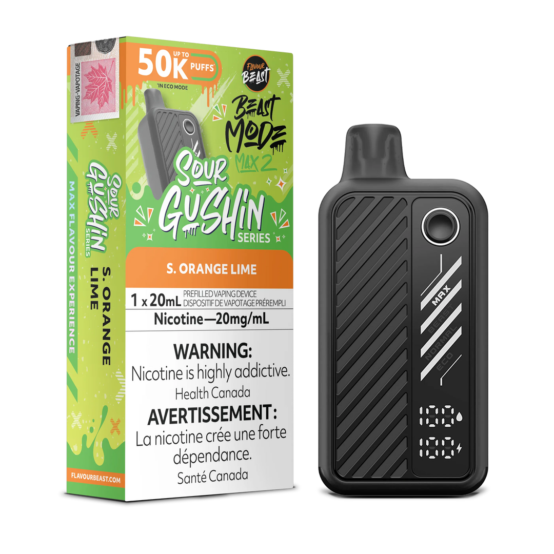 Sour Gushin S. Raspberry Lemon Flavour Beast Mode Max 2 - Disposable 50K