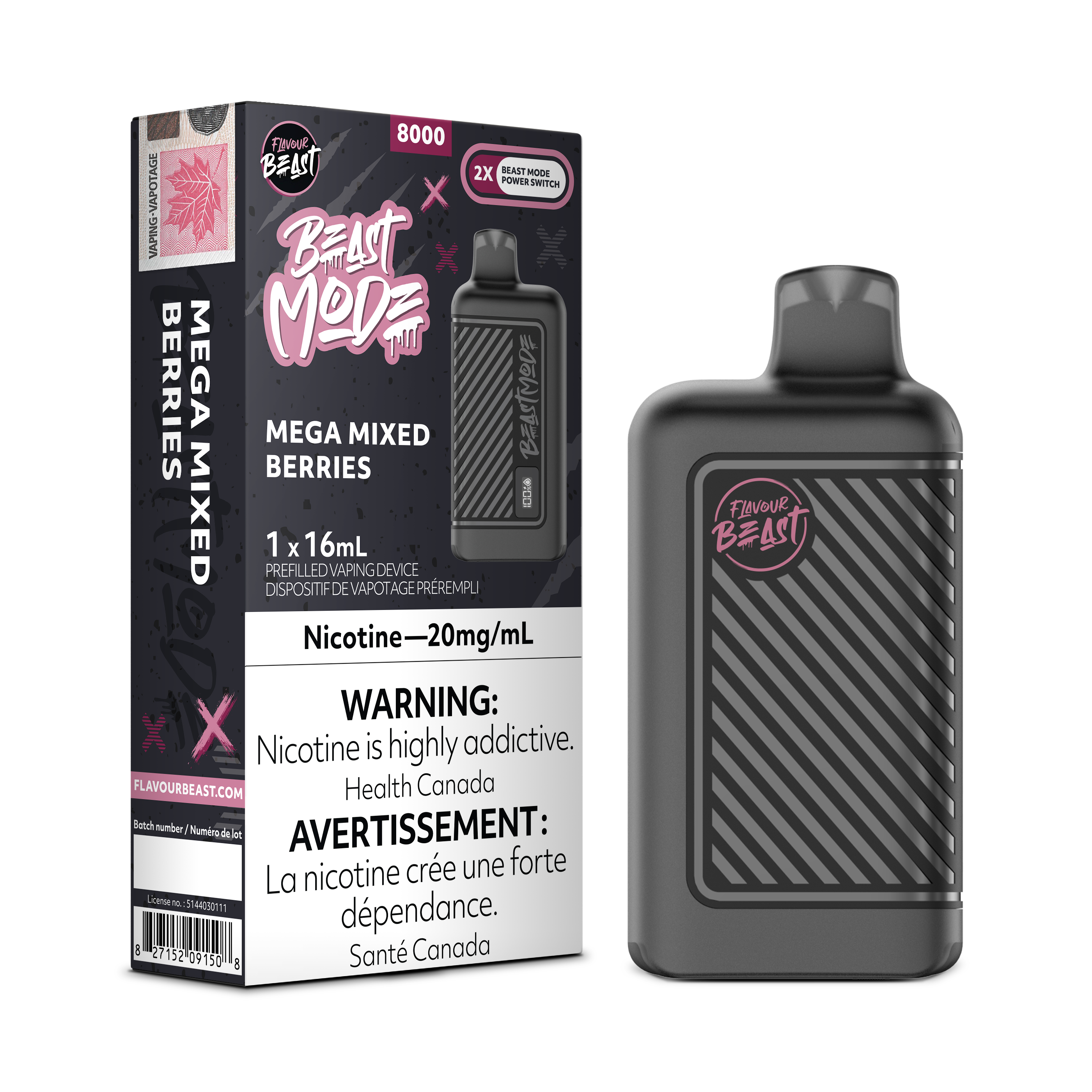 Flavour Beast Mode - Disposable E-Cig (PROVINCIAL) (8000 Puffs)