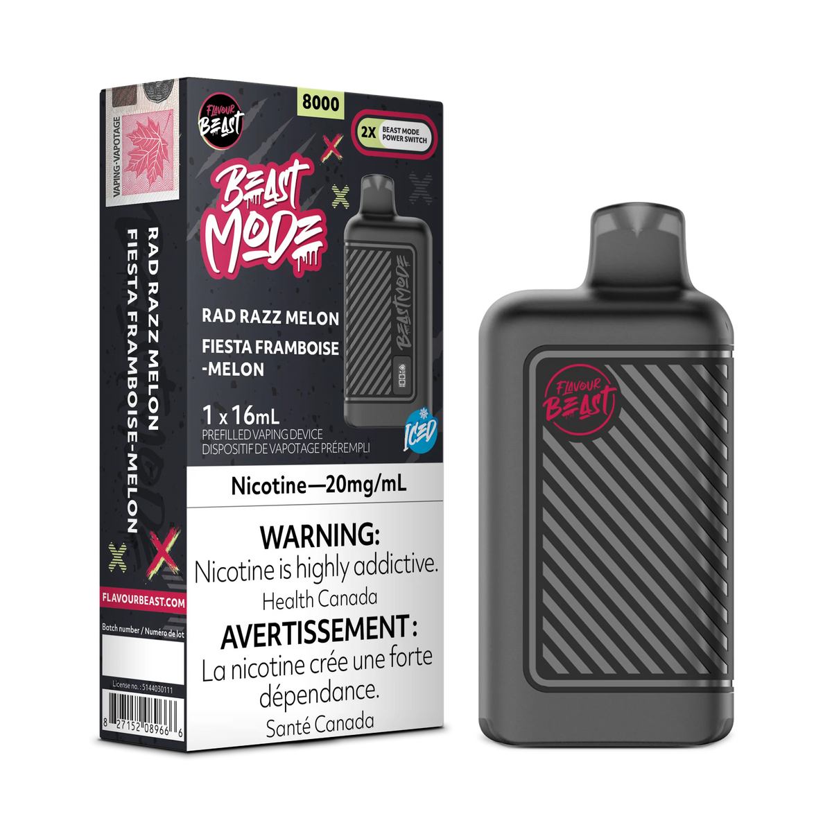 Rad Razz Melon Iced Flavour Beast Mode 8K | VIP Vape