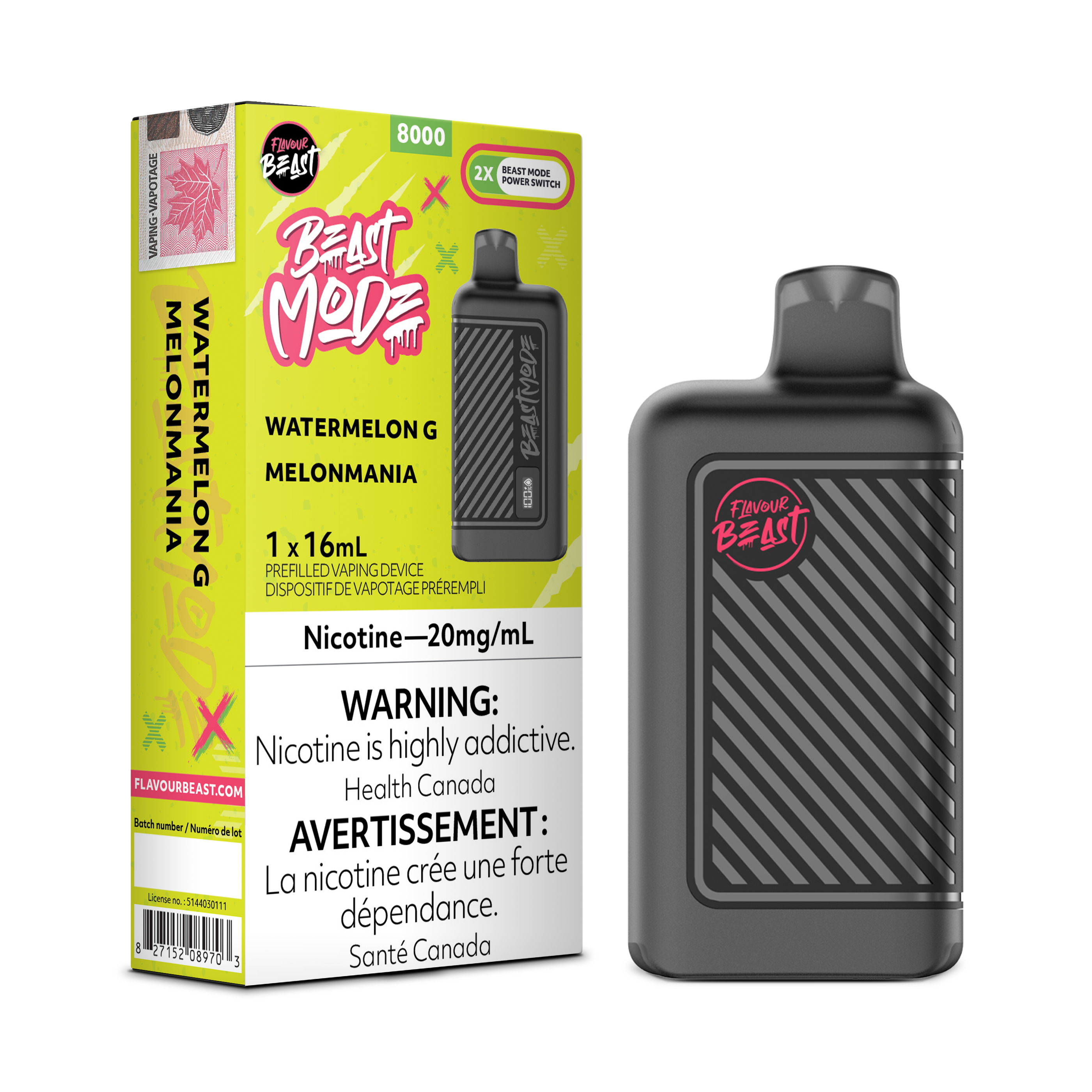 Flavour Beast Mode - Disposable E-Cig (PROVINCIAL) (8000 Puffs)