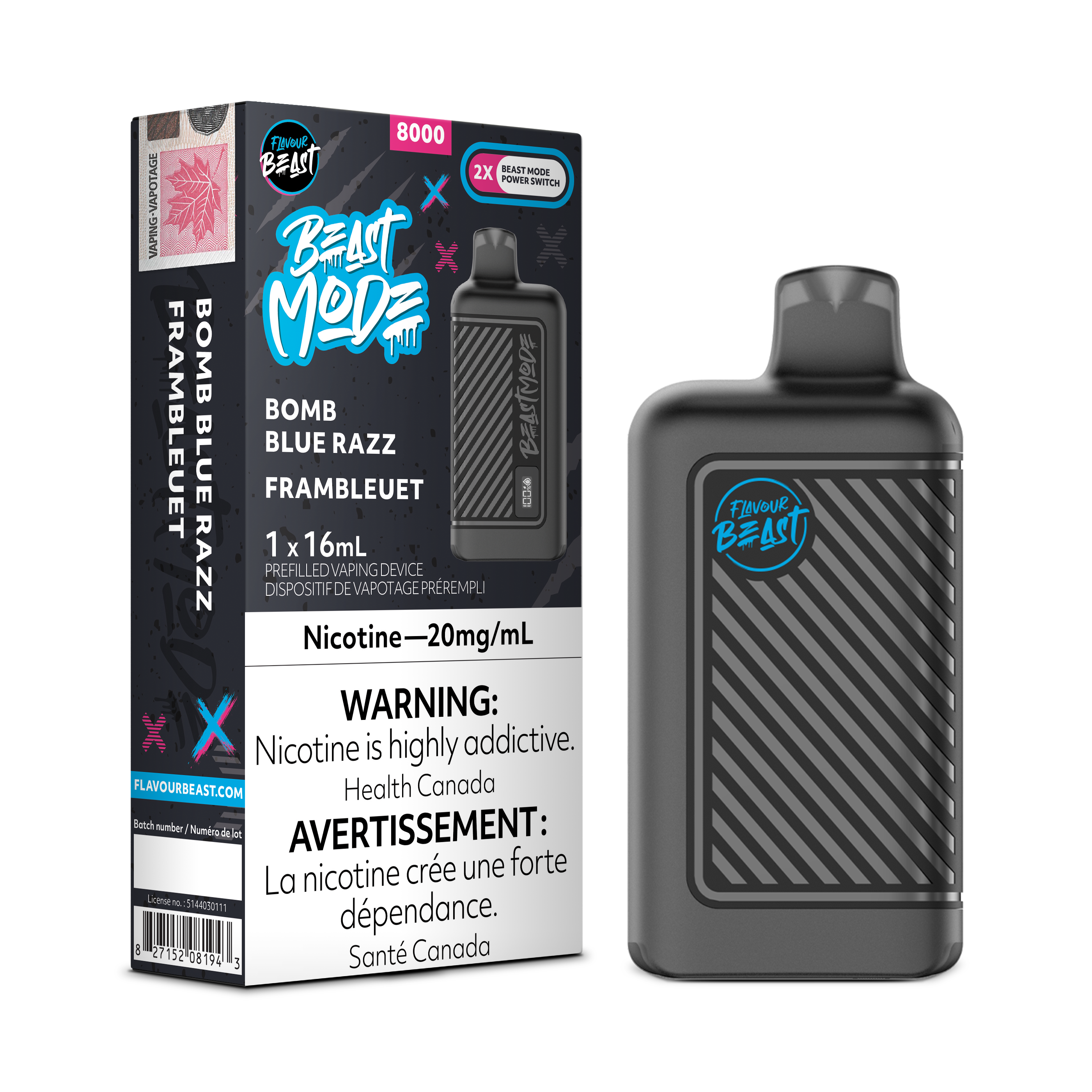 Flavour Beast Mode - Disposable E-Cig (PROVINCIAL) (8000 Puffs)