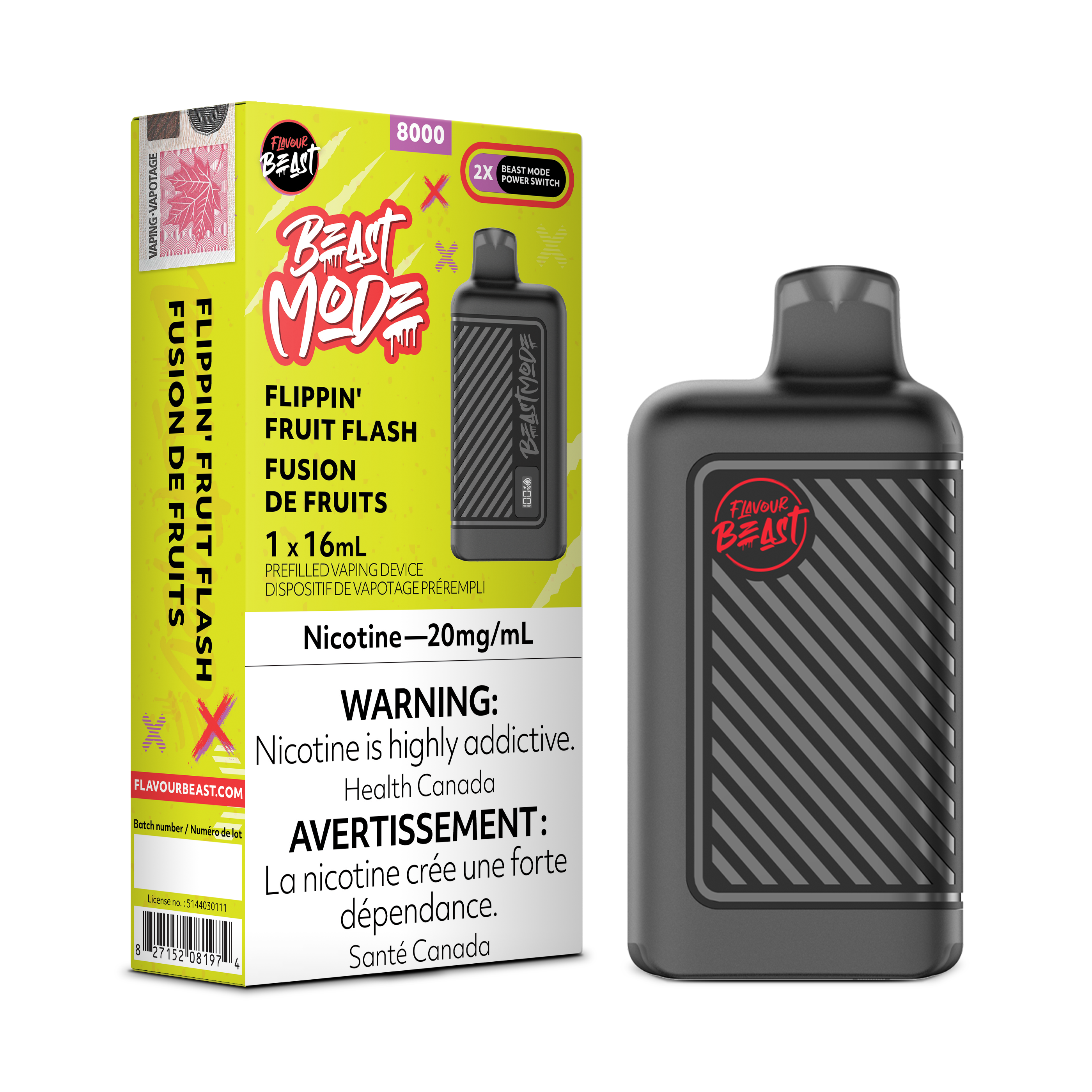 Flavour Beast Mode - Disposable E-Cig (PROVINCIAL) (8000 Puffs)