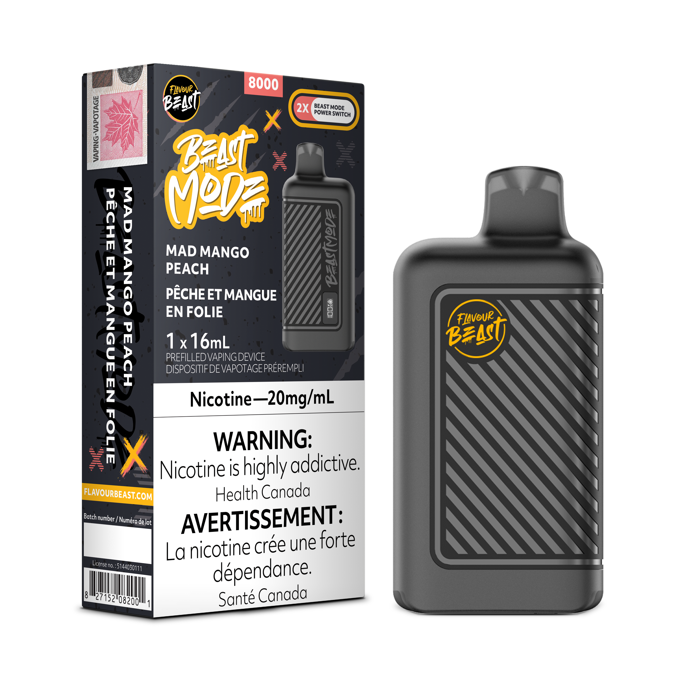 Flavour Beast Mode - Disposable E-Cig (PROVINCIAL) (8000 Puffs)
