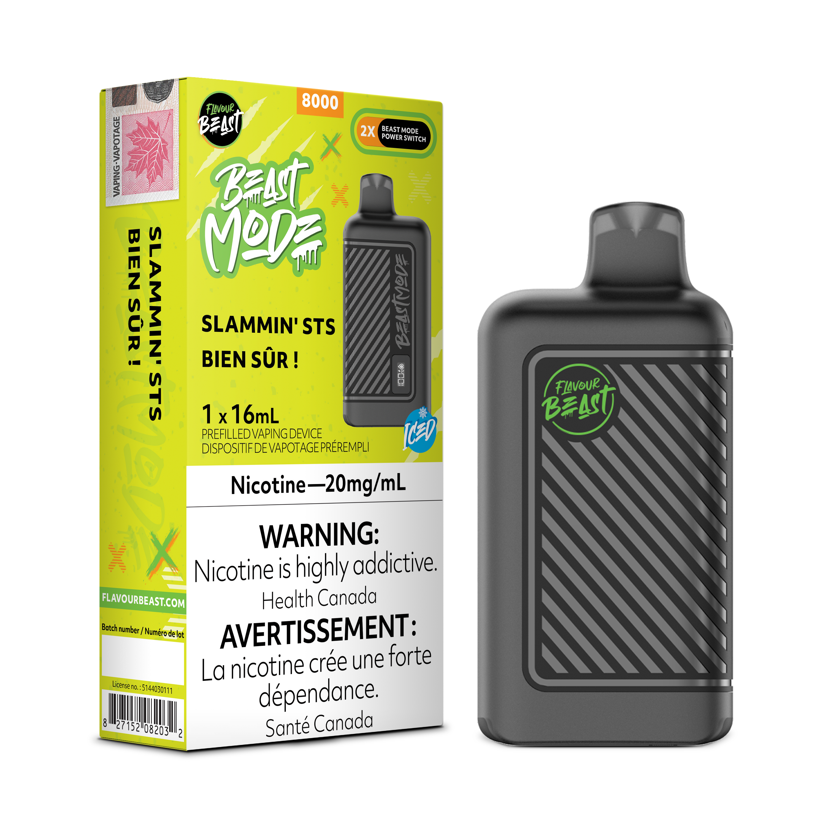 Flavour Beast Mode - Disposable E-Cig (PROVINCIAL) (8000 Puffs)
