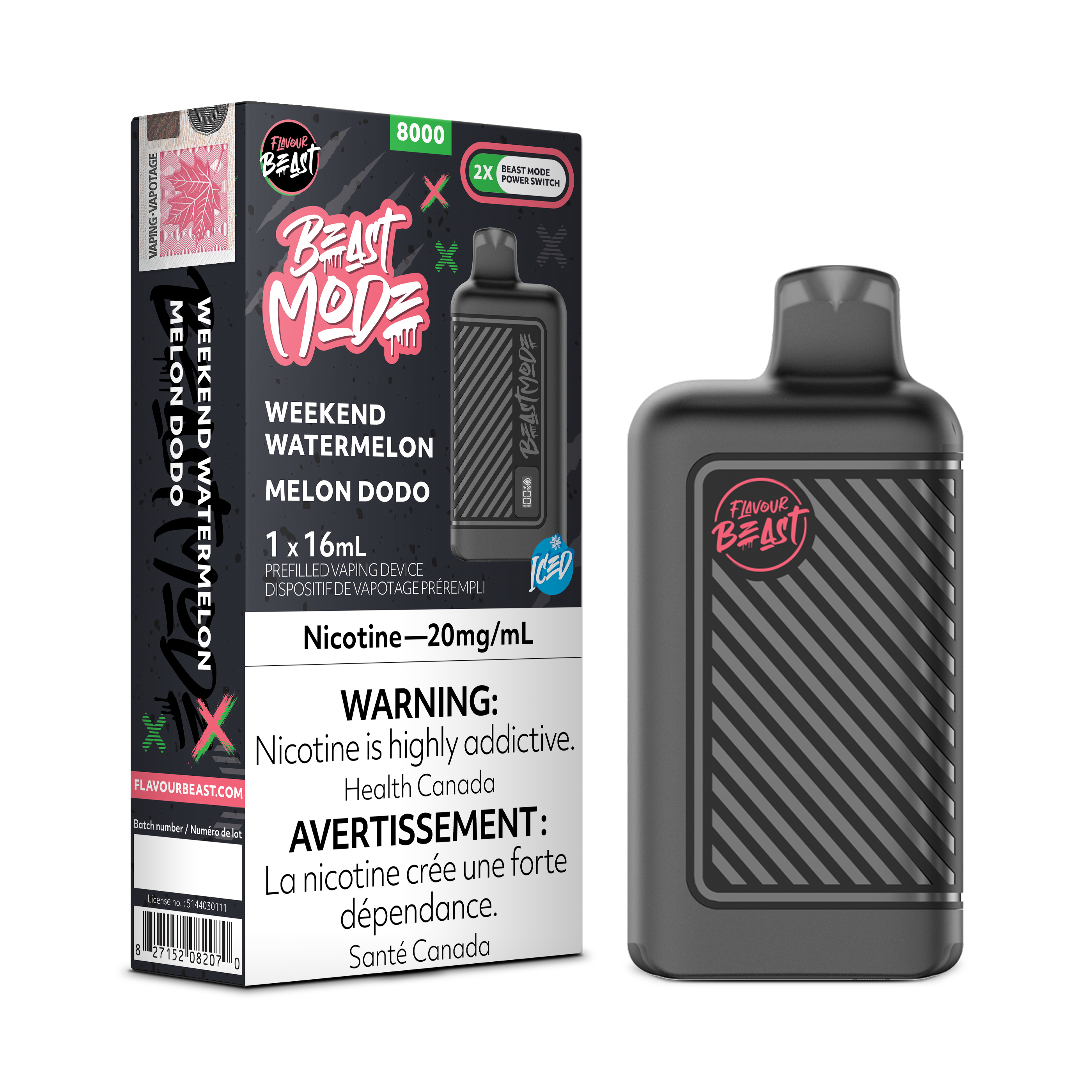 Flavour Beast Mode - Disposable E-Cig (PROVINCIAL) (8000 Puffs)