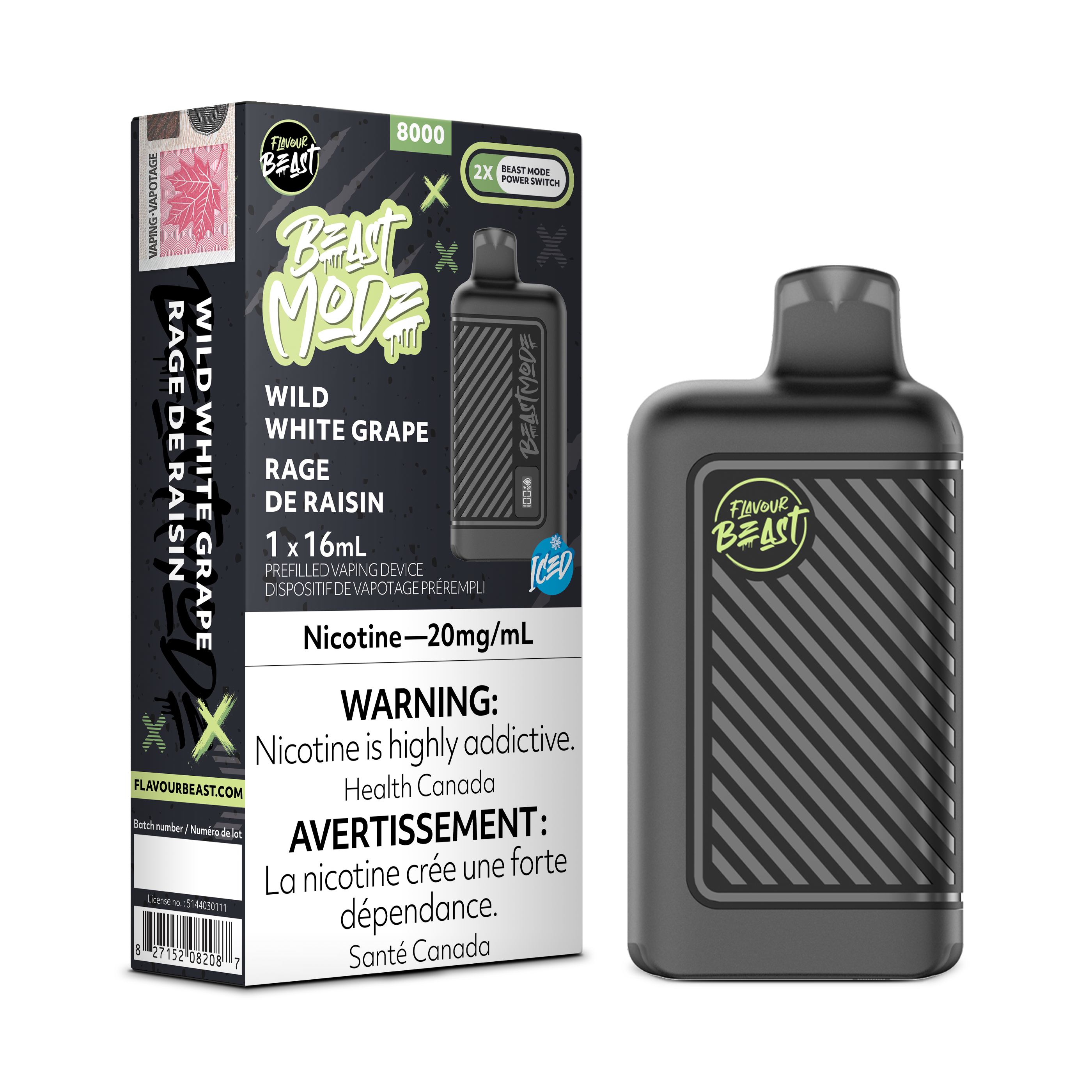 Flavour Beast Mode - Disposable E-Cig (PROVINCIAL) (8000 Puffs)