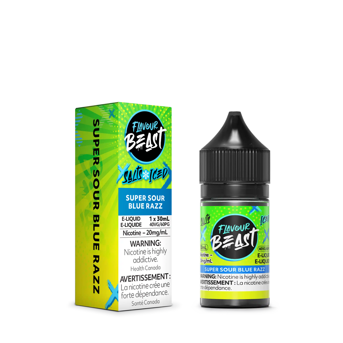 sour blue razz vape Super by Flavour Beast Salt | 20 Variant:Green Apple Watermelon Sweet Secondhand Smoke and Secondhand