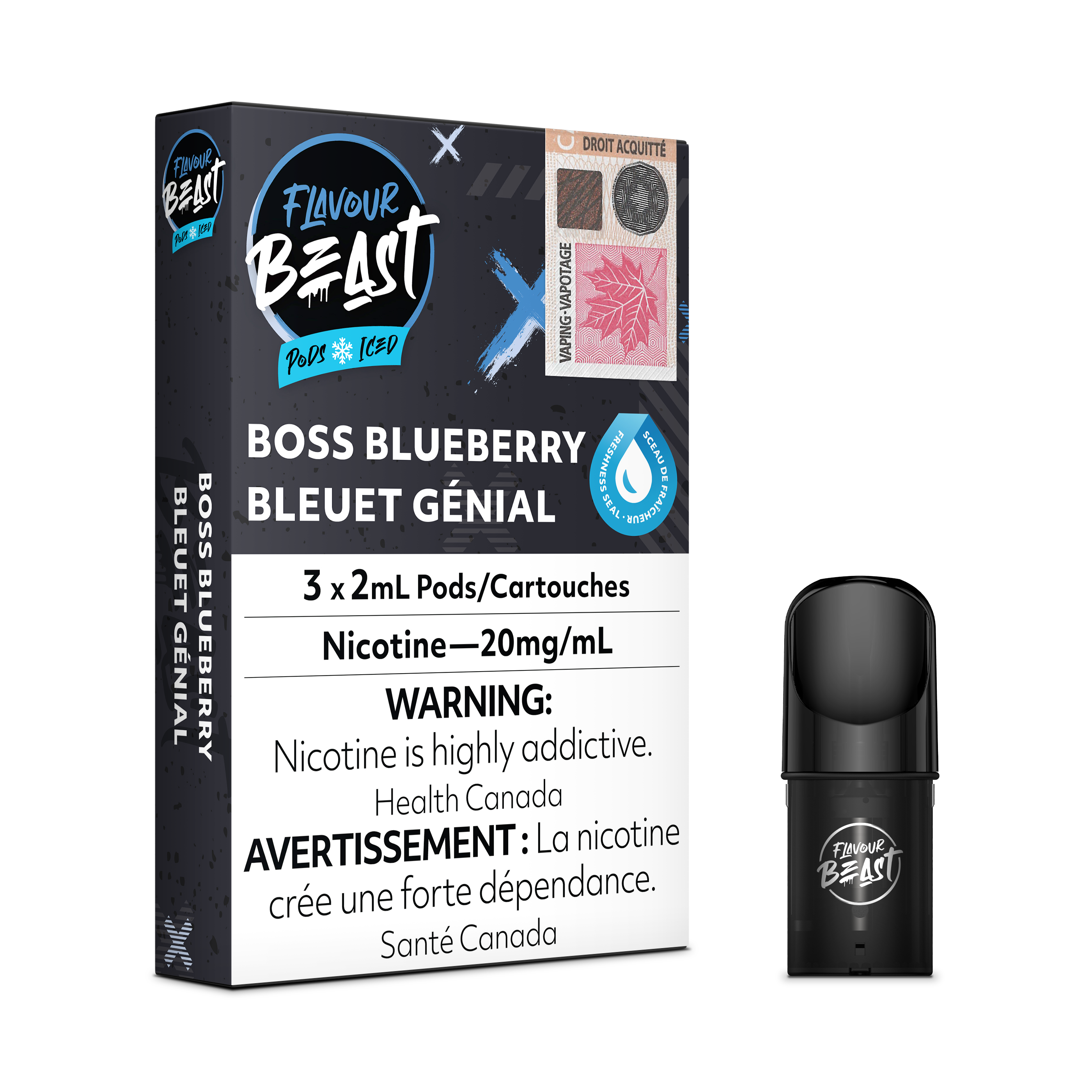 Flavour Beast Flow Pods - Boss Blueberry Iced (Compatible With STLTH) (FEDERAL)