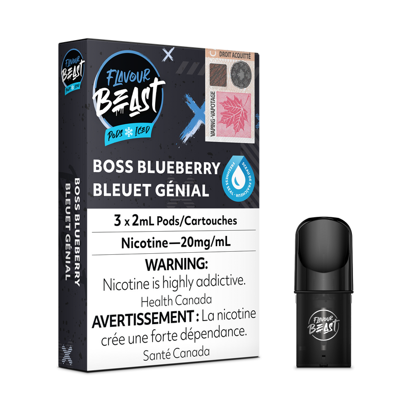 Flavour Beast Flow Pods - Boss Blueberry Iced (EXCISE TAXED) (Compatible With STLTH)