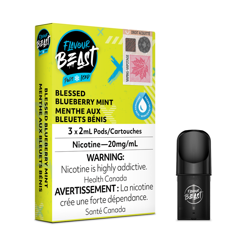 Flavour Beast Flow Pods - Blessed Blueberry Mint Iced (EXCISE TAXED) (Compatible With STLTH)