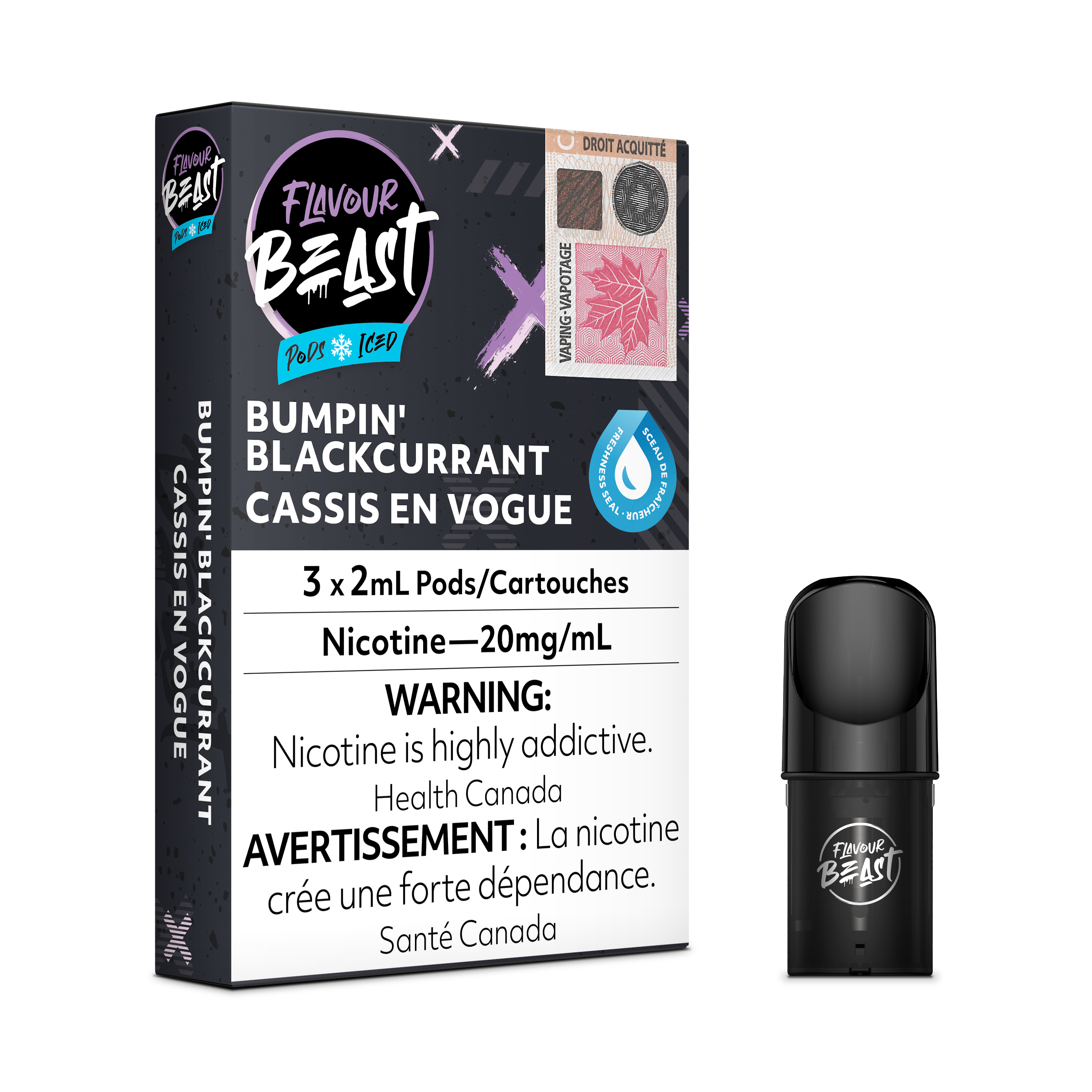 Flavour Beast Flow Pods - Bumpin Blackcurrent Iced (Compatible With STLTH) (FEDERAL)
