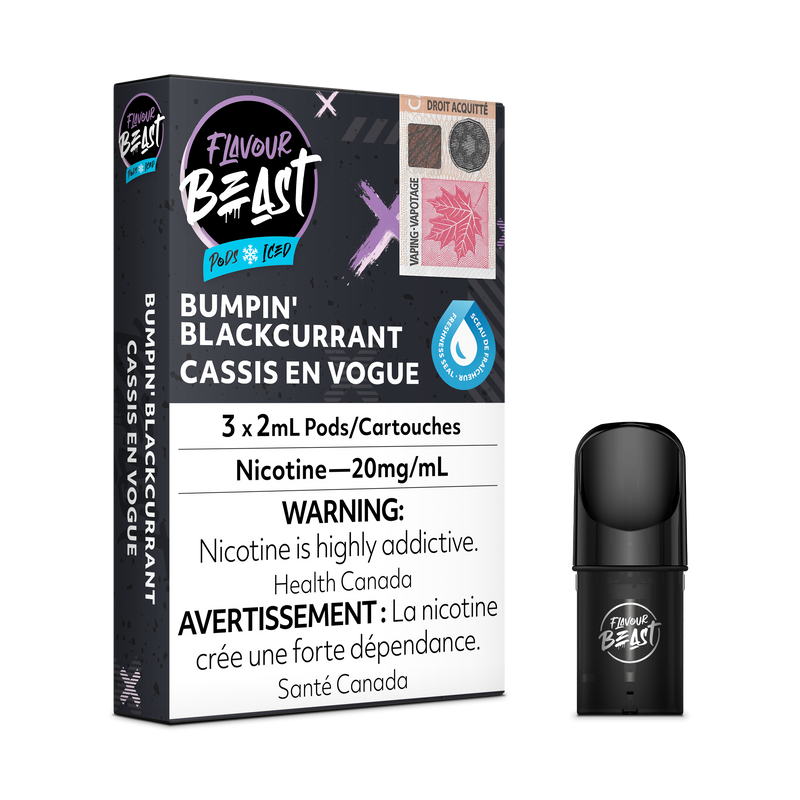Flavour Beast Flow Pods - Bumpin Blackcurrent Iced (EXCISE TAXED) (Compatible With STLTH)