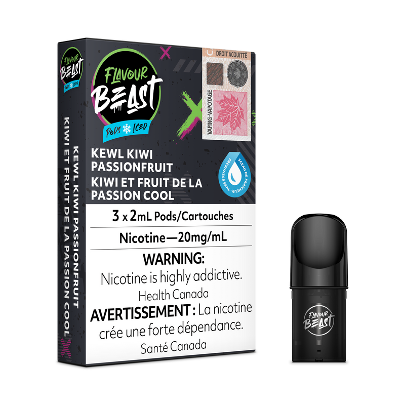 Flavour Beast Flow Pods - Kewl Kiwi Passionfruit Iced (EXCISE TAXED) (Compatible With STLTH)